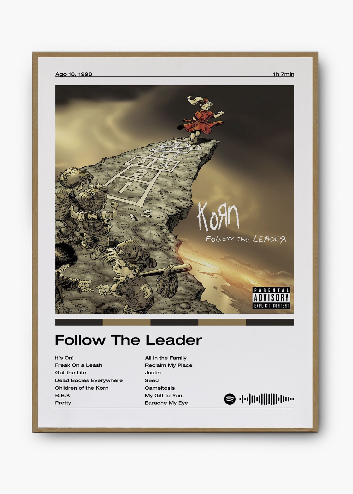 Quadro decorativo Korn Follow the Leader — arte de rock para parede | Cübe Quadros