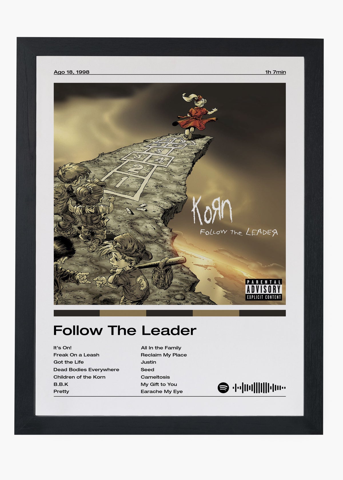 Quadro decorativo Korn Follow the Leader — arte de rock para parede | Cübe Quadros