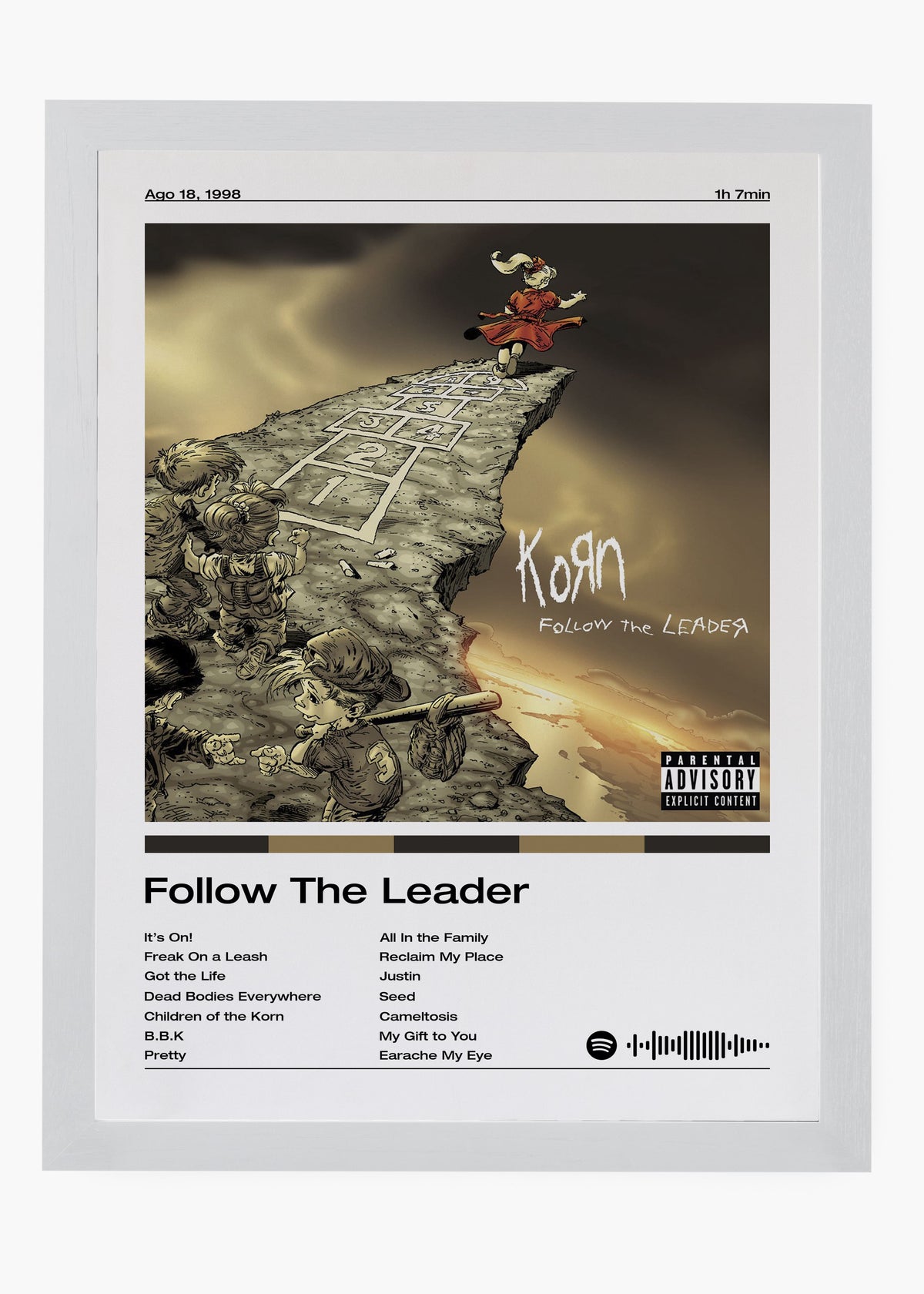 Quadro decorativo Korn Follow the Leader — arte de rock para parede | Cübe Quadros