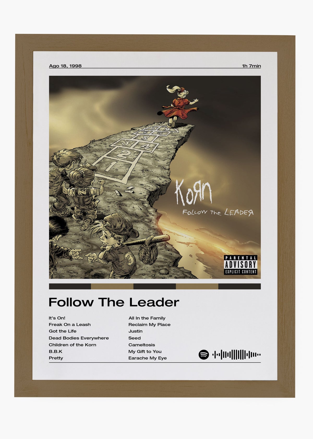 Quadro decorativo Korn Follow the Leader — arte de rock para parede | Cübe Quadros