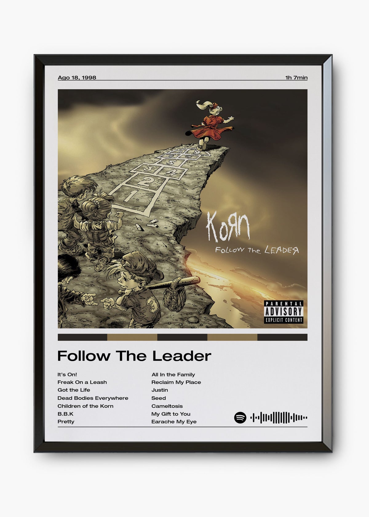 Quadro decorativo Korn Follow the Leader — arte de rock para parede | Cübe Quadros