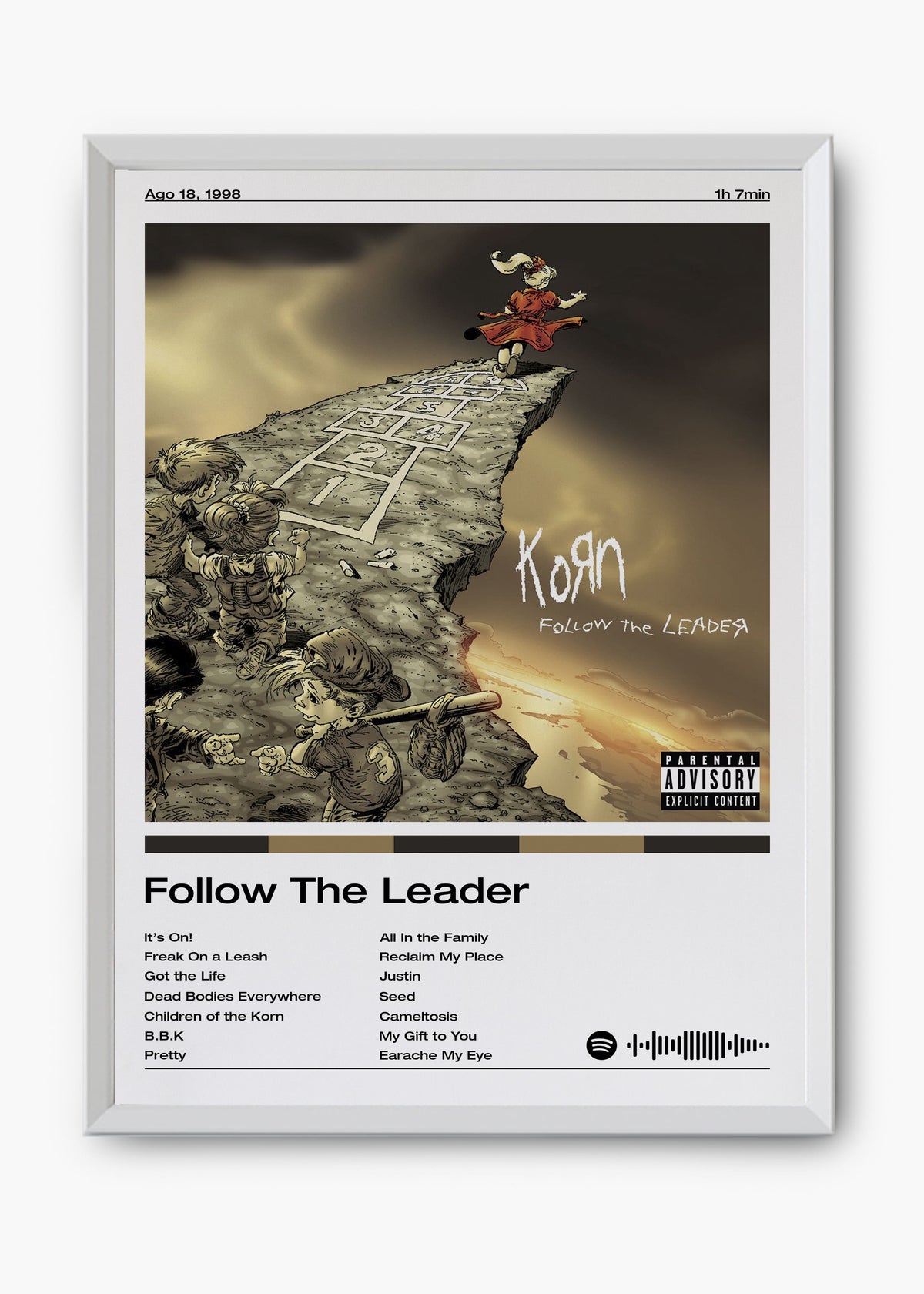 Quadro decorativo Korn Follow the Leader — arte de rock para parede | Cübe Quadros