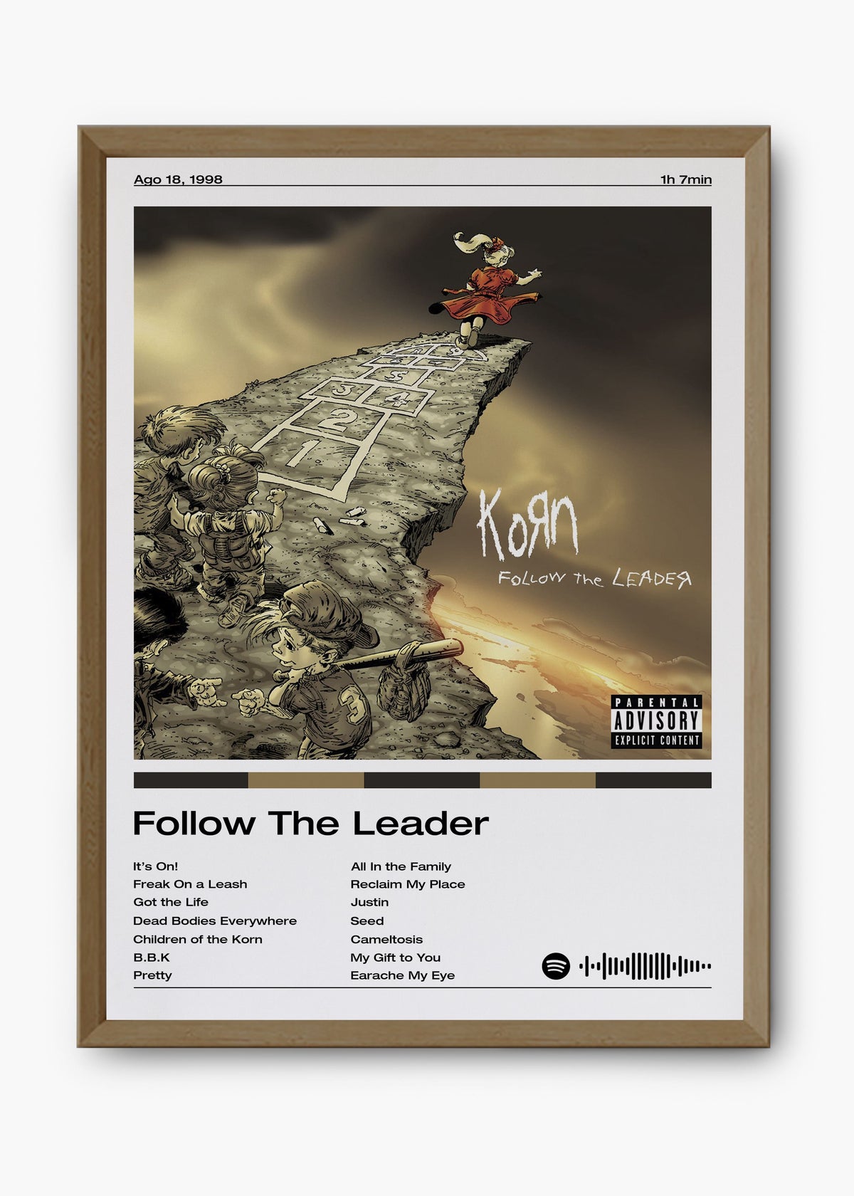 Quadro decorativo Korn Follow the Leader — arte de rock para parede | Cübe Quadros