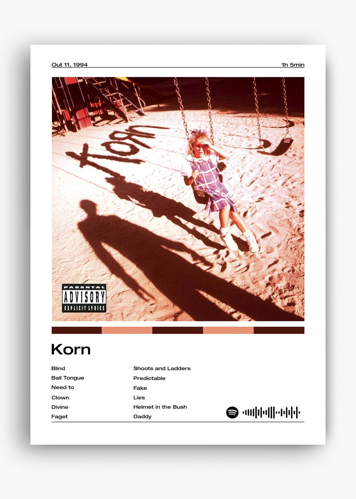 Quadro decorativo Korn Korn — arte de rock para parede | Cübe Quadros