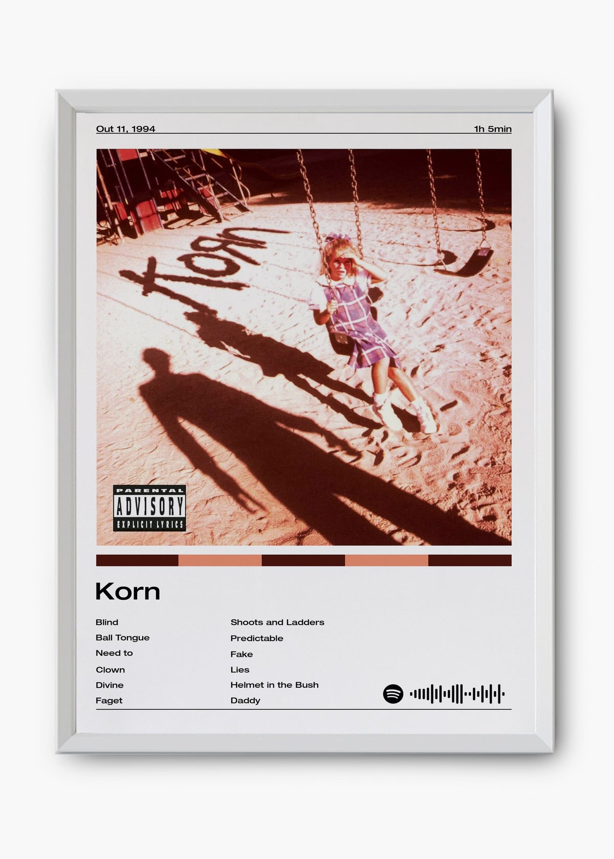 Quadro decorativo Korn Korn — arte de rock para parede | Cübe Quadros