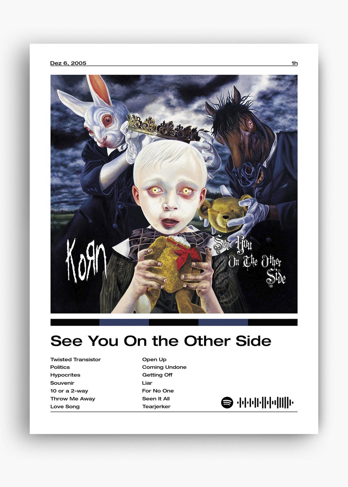 Quadro decorativo Korn See You on the Other Side — arte de rock para parede | Cübe Quadros