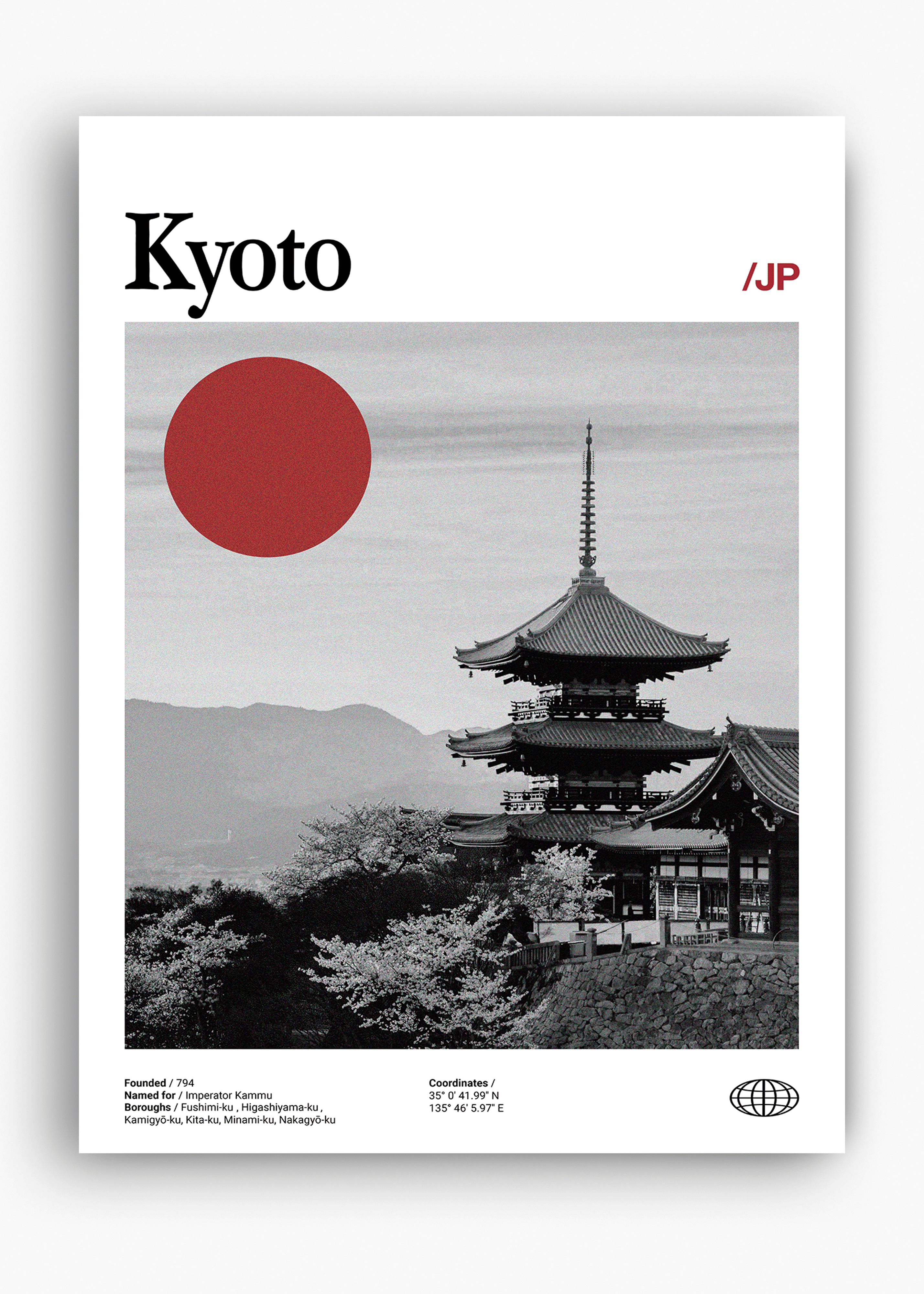 Quadro decorativo Kyoto City — arte de cidade para parede | Cübe Quadros