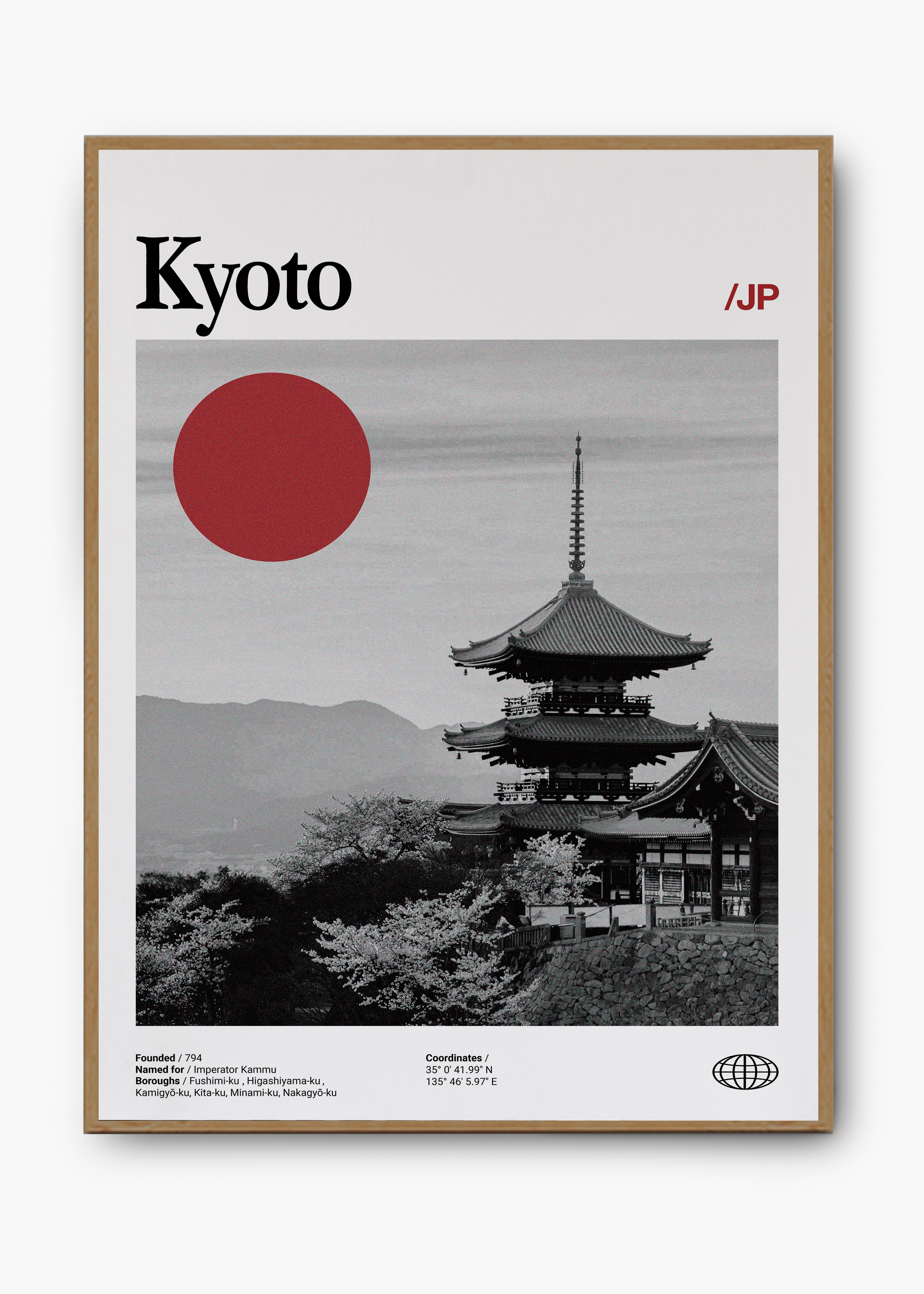 Quadro decorativo Kyoto City — arte de cidade para parede | Cübe Quadros