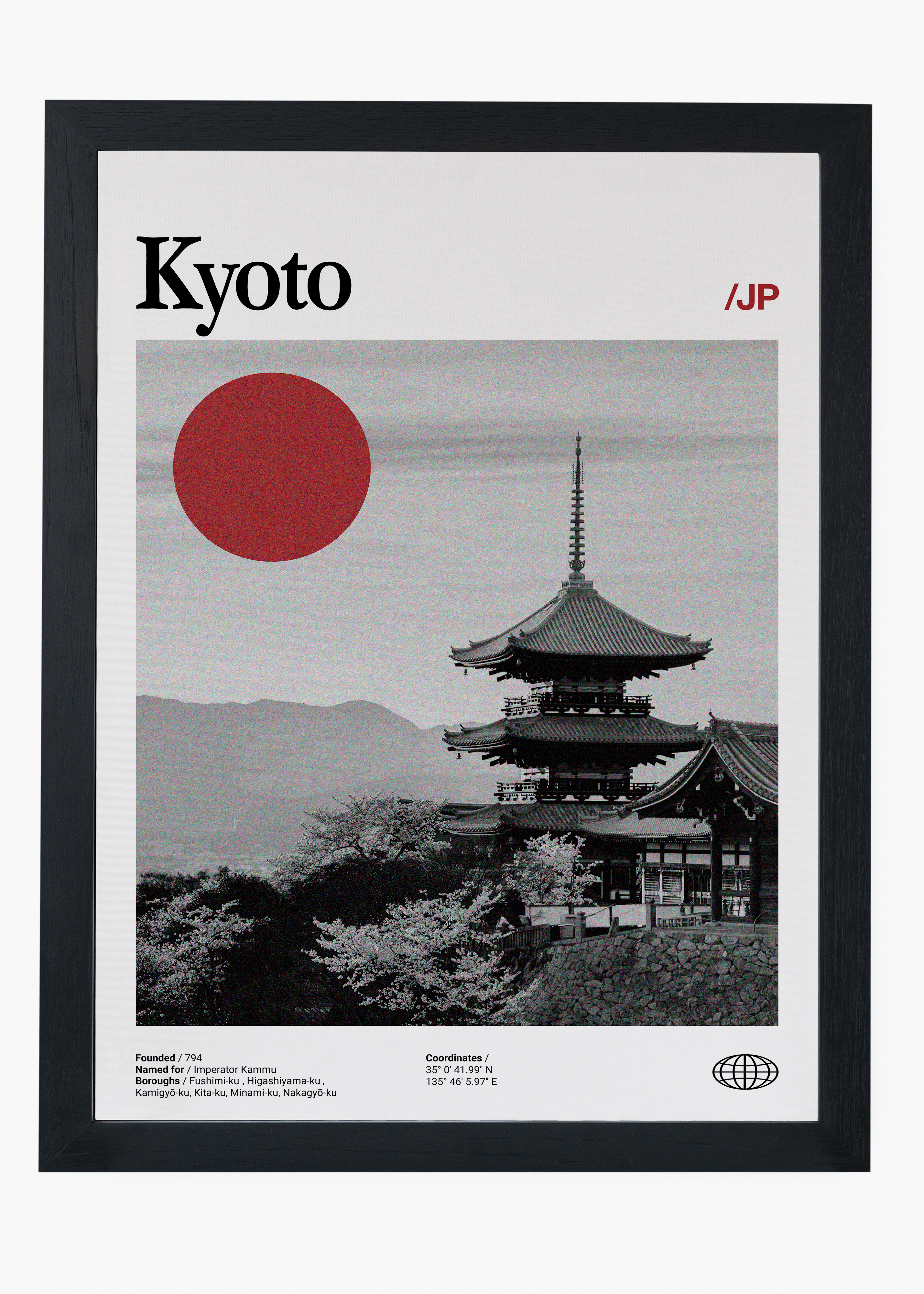 Quadro decorativo Kyoto City — arte de cidade para parede | Cübe Quadros