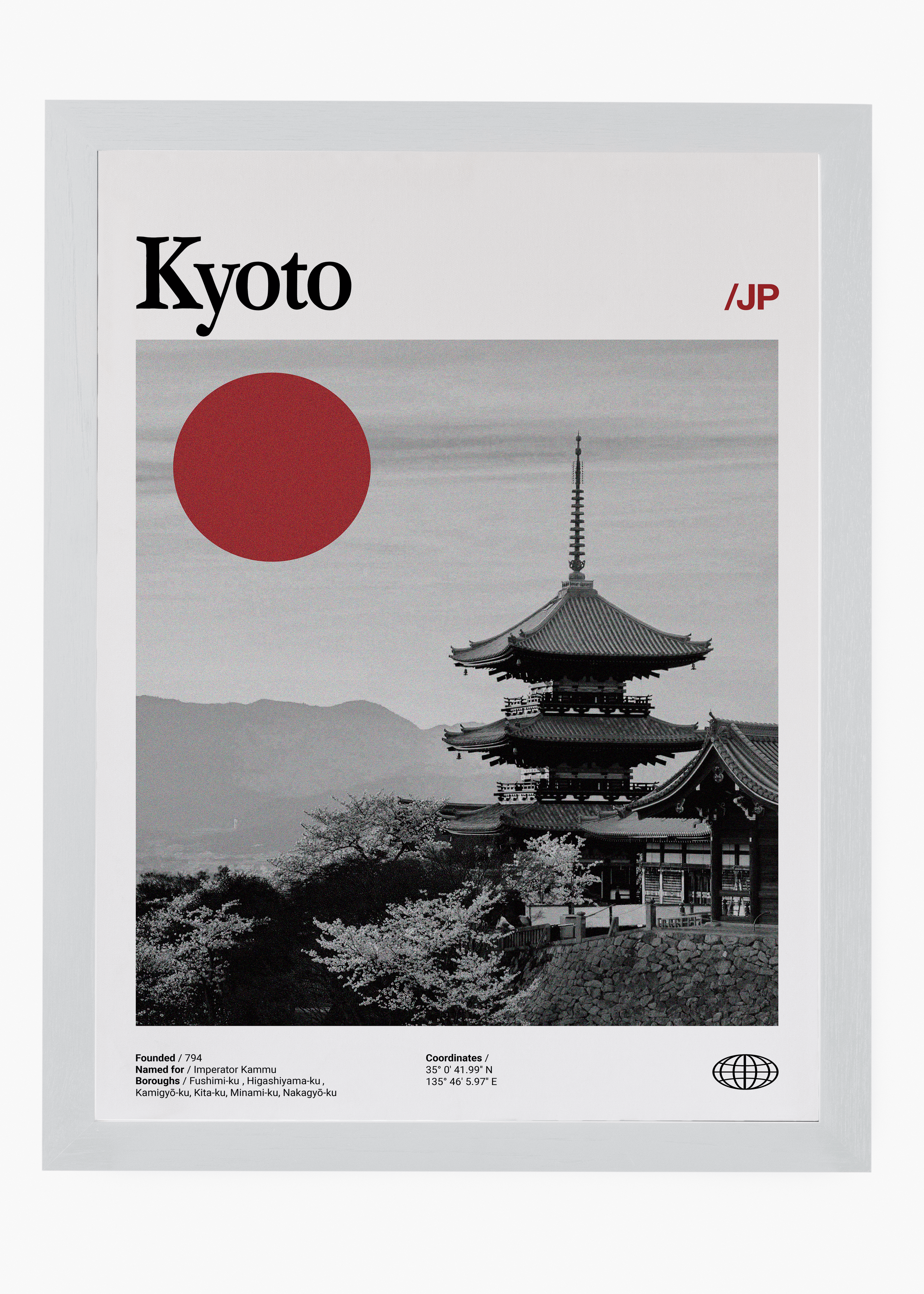 Quadro decorativo Kyoto City — arte de cidade para parede | Cübe Quadros