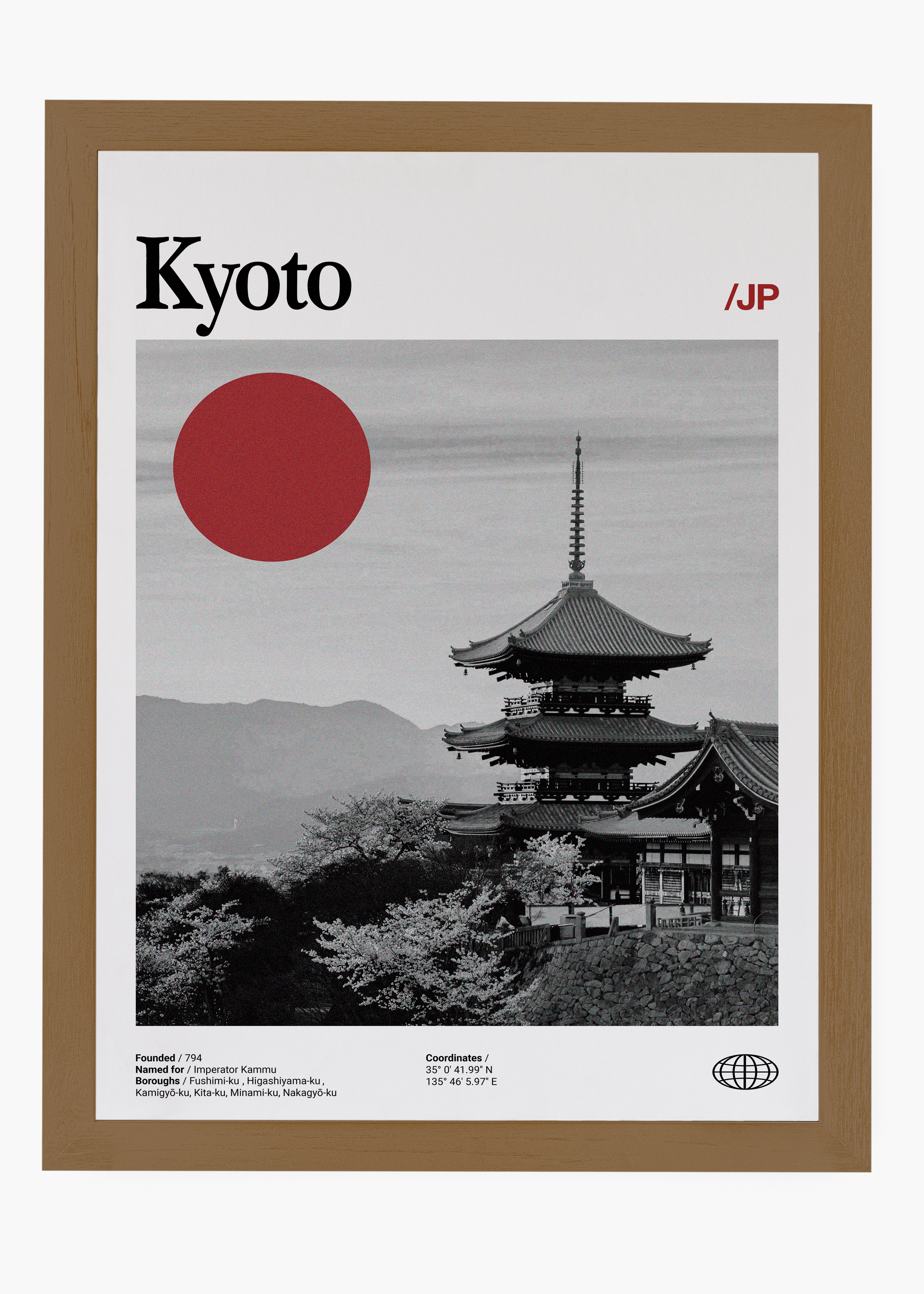Quadro decorativo Kyoto City — arte de cidade para parede | Cübe Quadros
