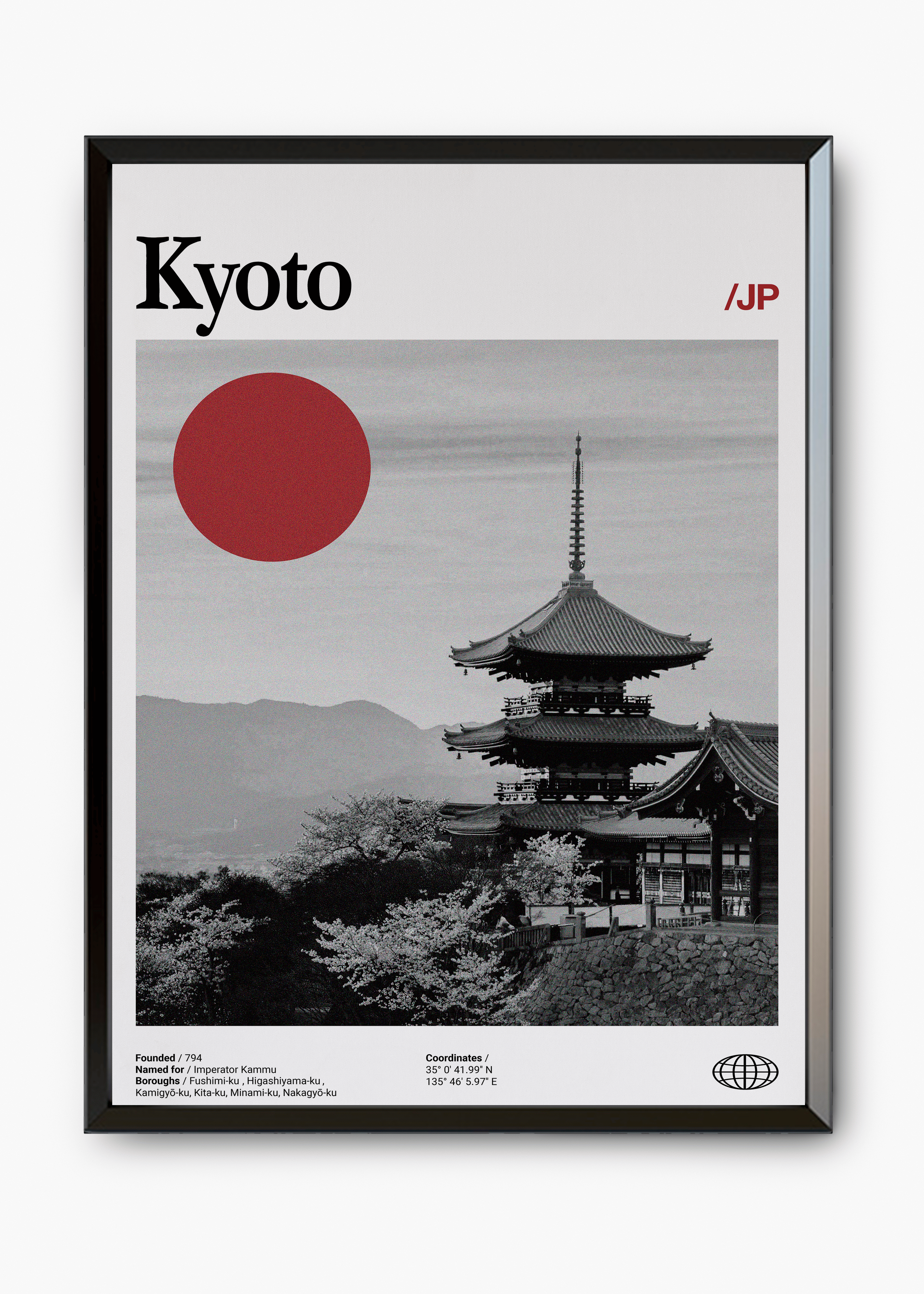Quadro decorativo Kyoto City — arte de cidade para parede | Cübe Quadros