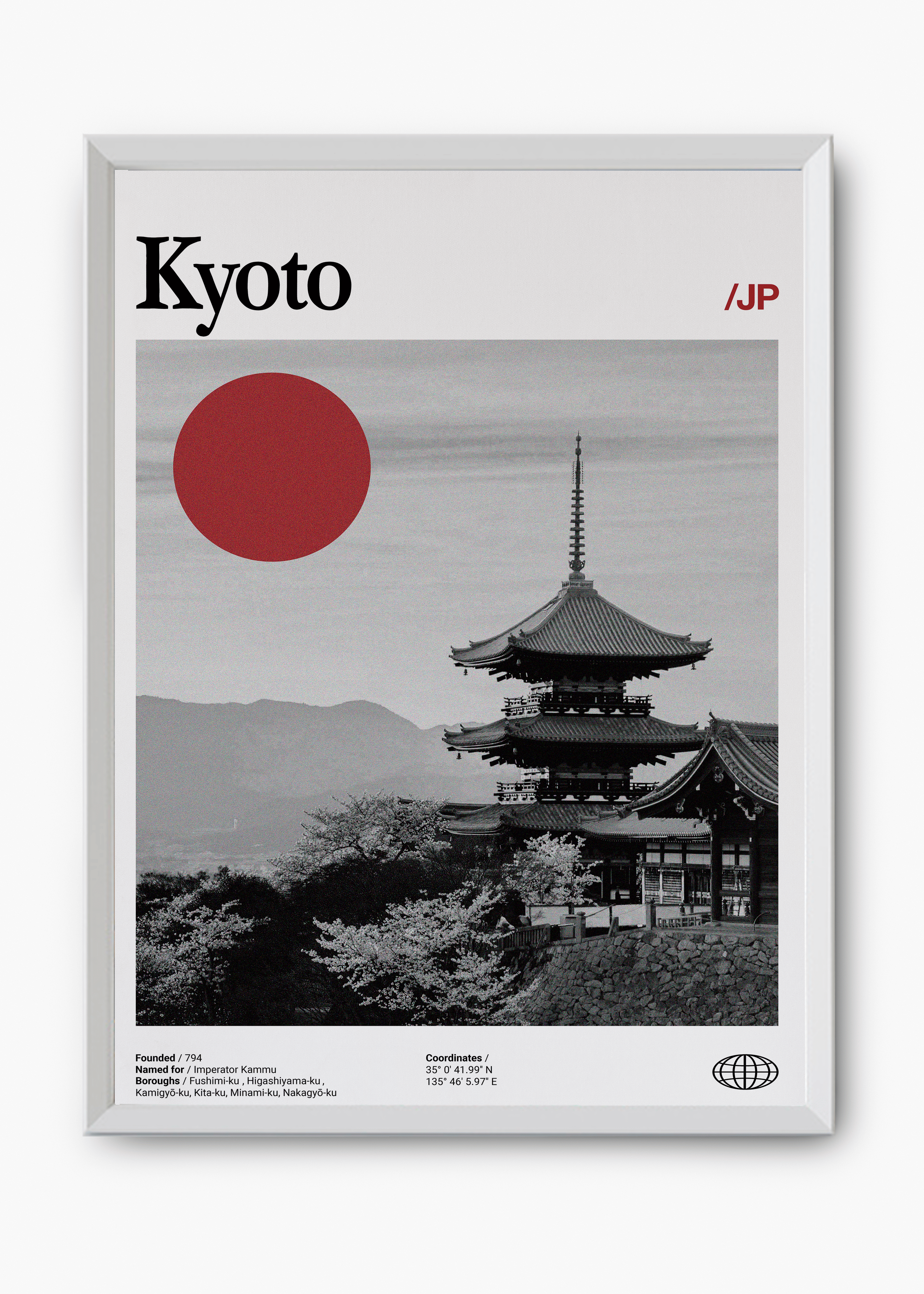 Quadro decorativo Kyoto City — arte de cidade para parede | Cübe Quadros