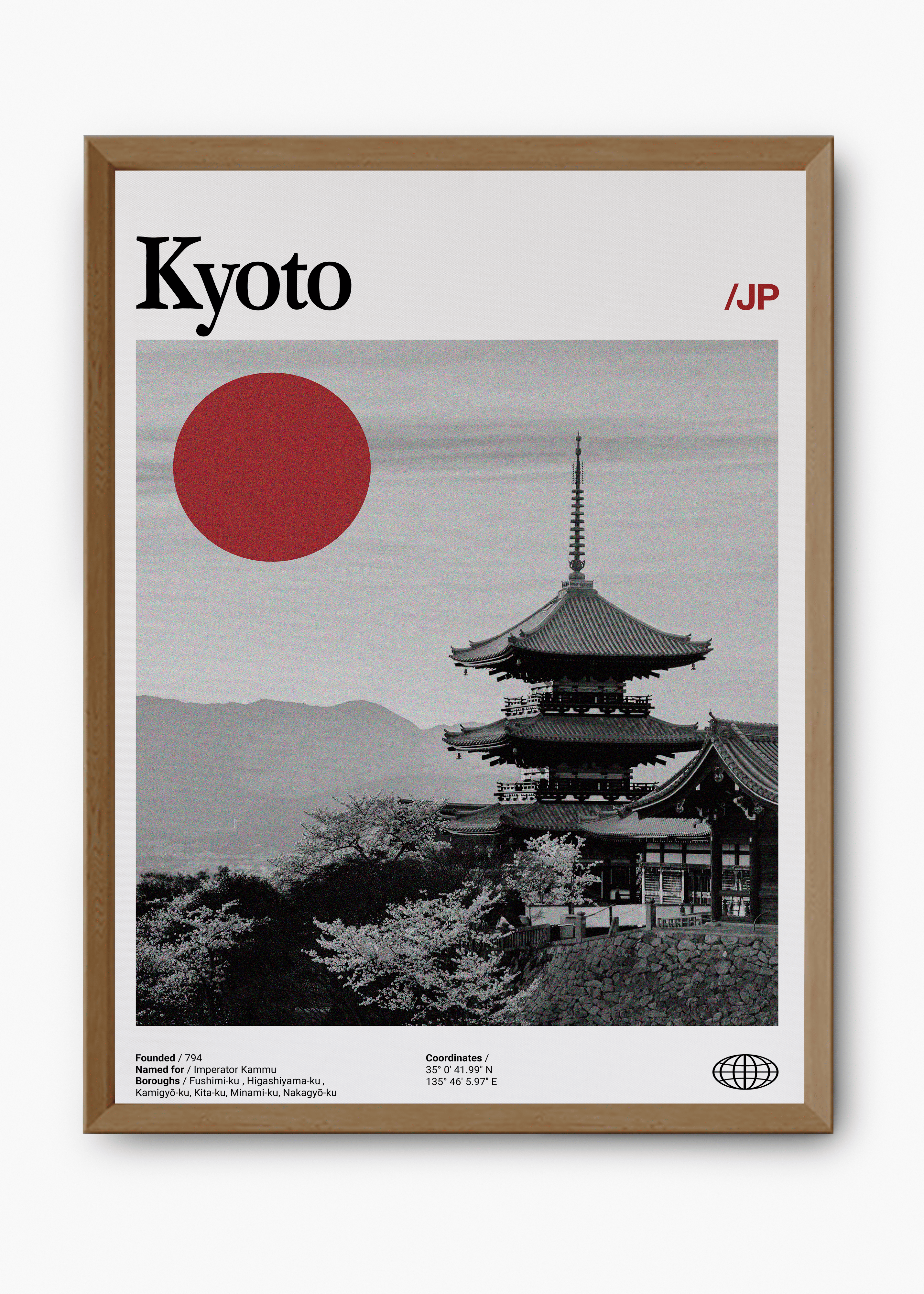 Quadro decorativo Kyoto City — arte de cidade para parede | Cübe Quadros