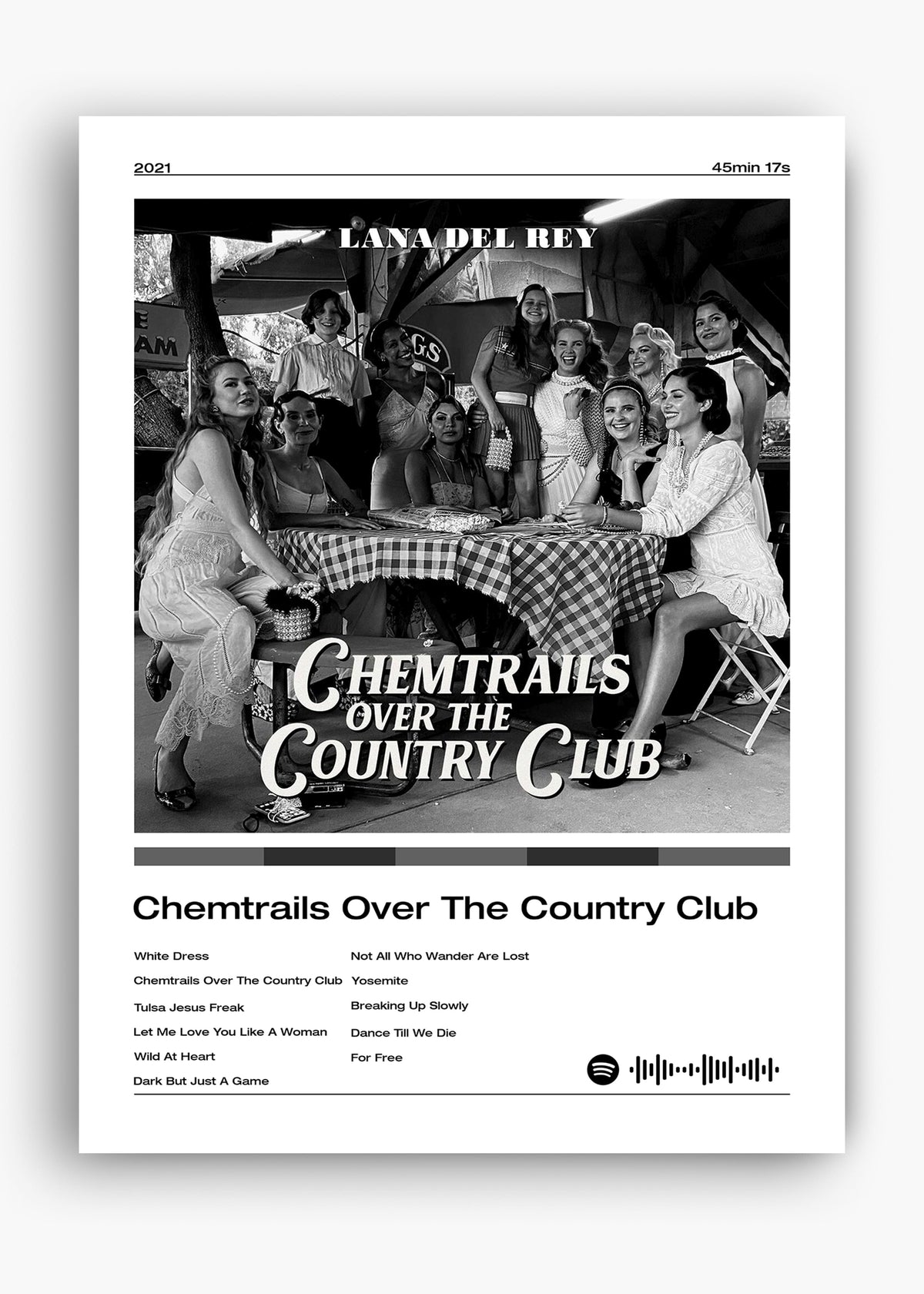 Quadro decorativo Lana Del Rey Chemtrails Over The Country Club — arte de indie pop para parede | Cübe Quadros
