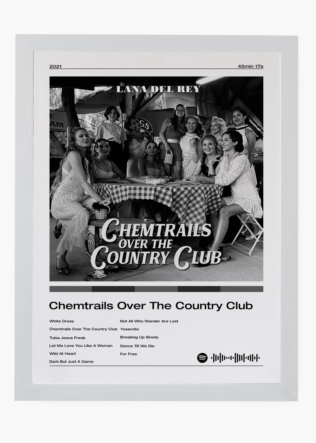 Quadro decorativo Lana Del Rey Chemtrails Over The Country Club — arte de indie pop para parede | Cübe Quadros