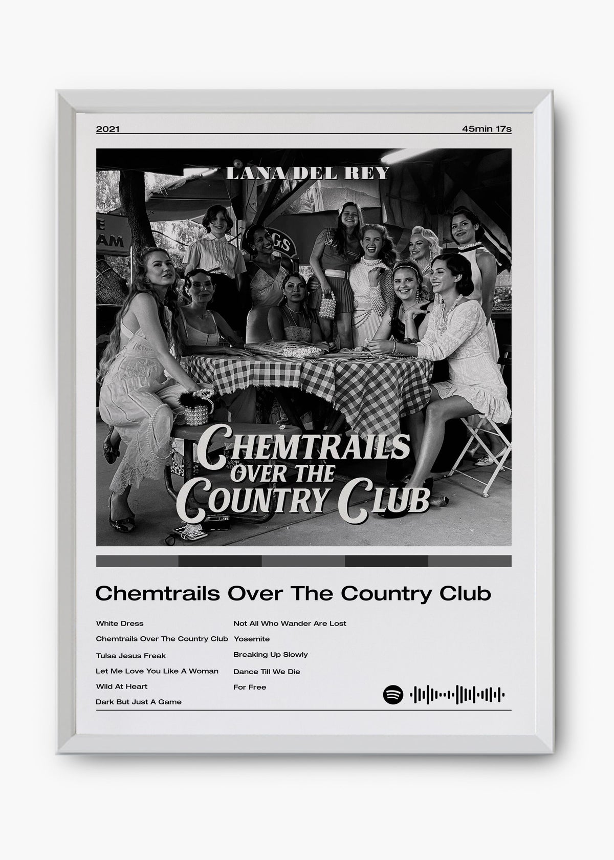 Quadro decorativo Lana Del Rey Chemtrails Over The Country Club — arte de indie pop para parede | Cübe Quadros