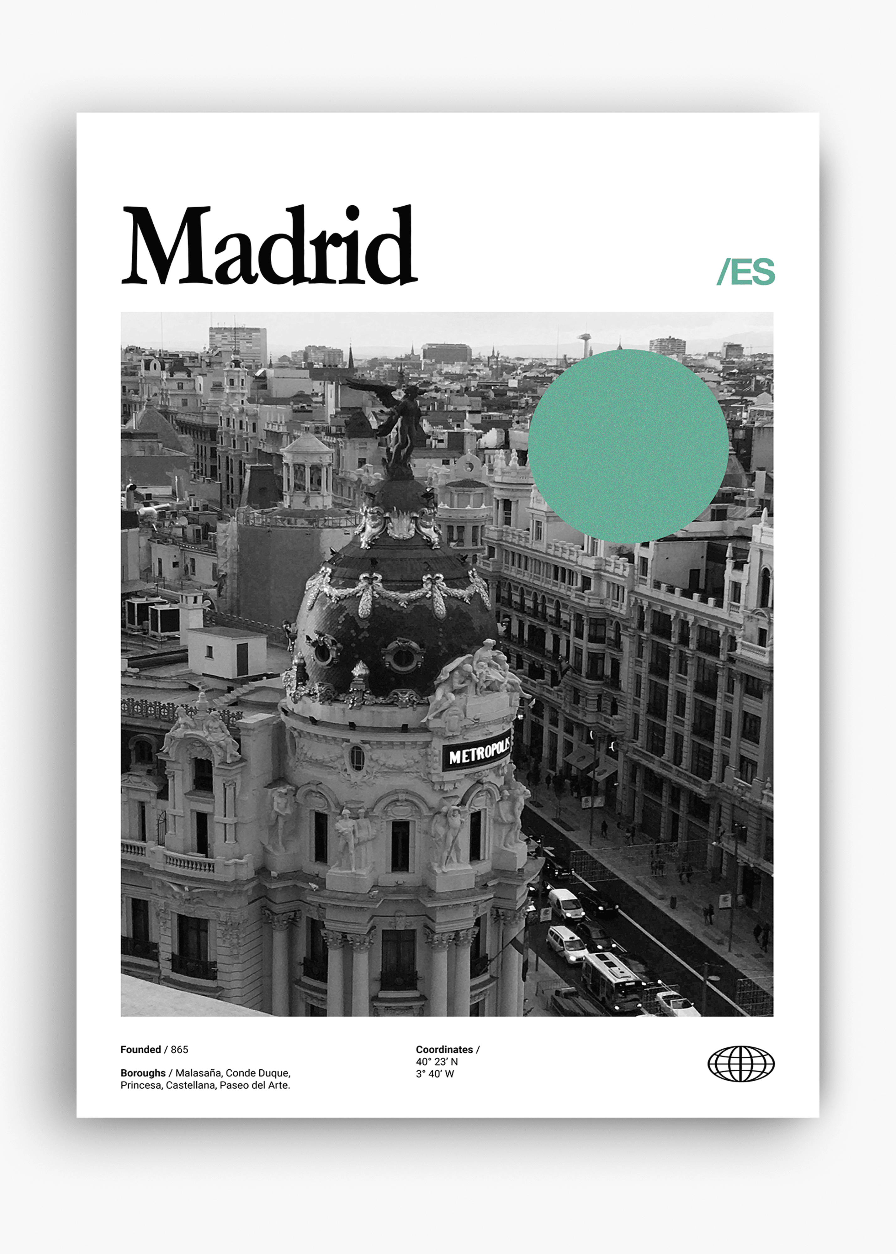 Quadro decorativo Madrid City — arte de cidade para parede | Cübe Quadros