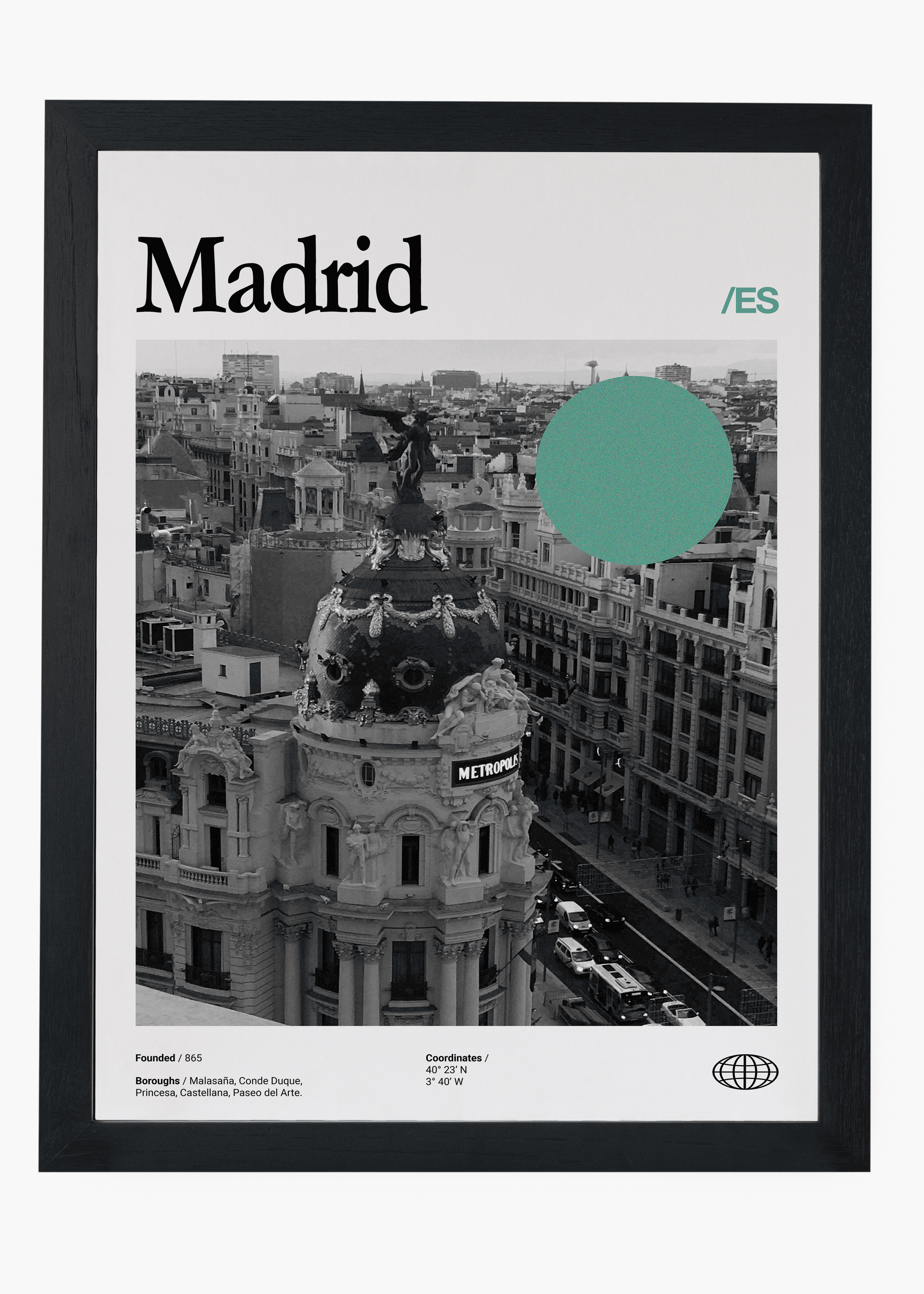 Quadro decorativo Madrid City — arte de cidade para parede | Cübe Quadros
