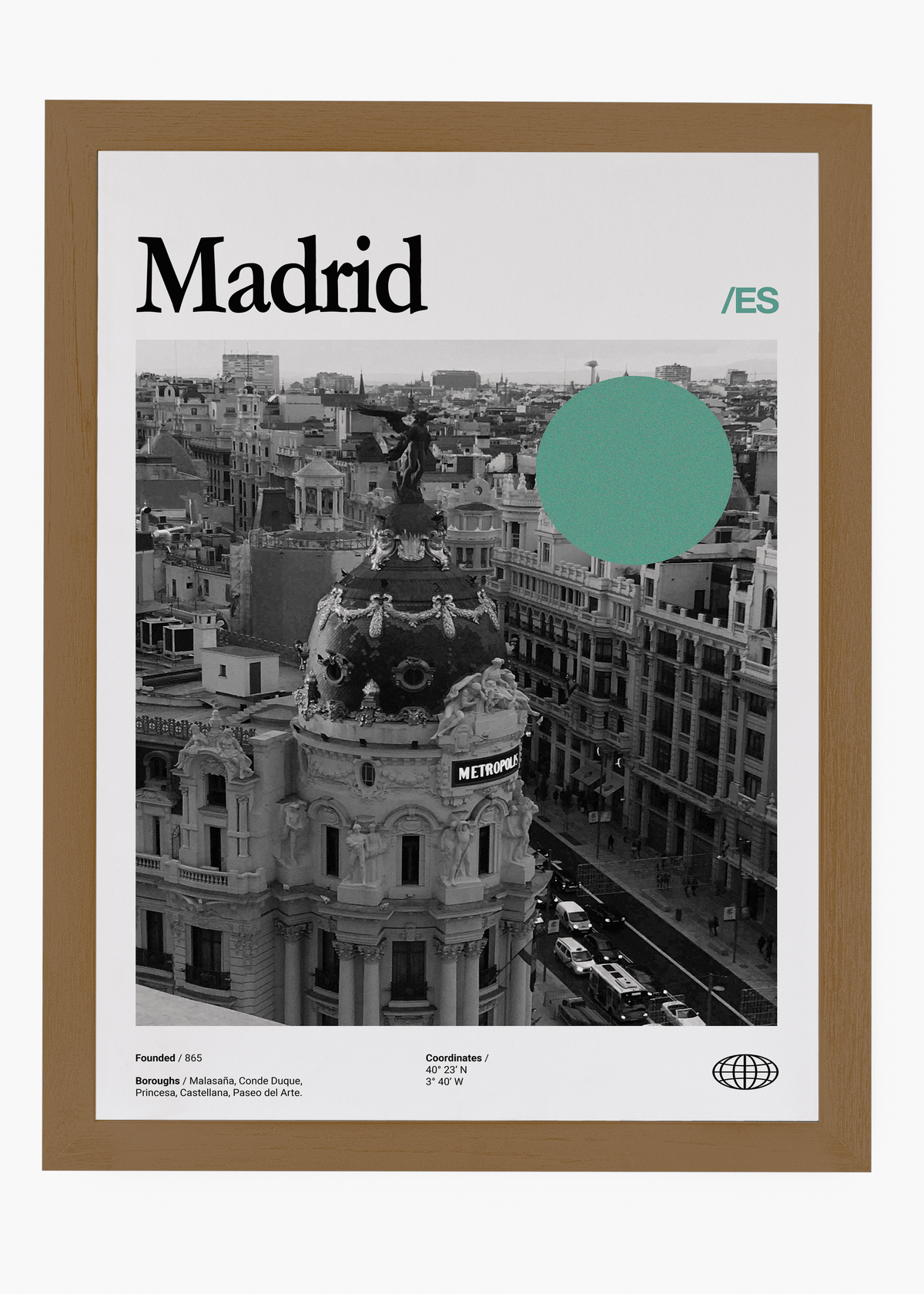 Quadro decorativo Madrid City — arte de cidade para parede | Cübe Quadros