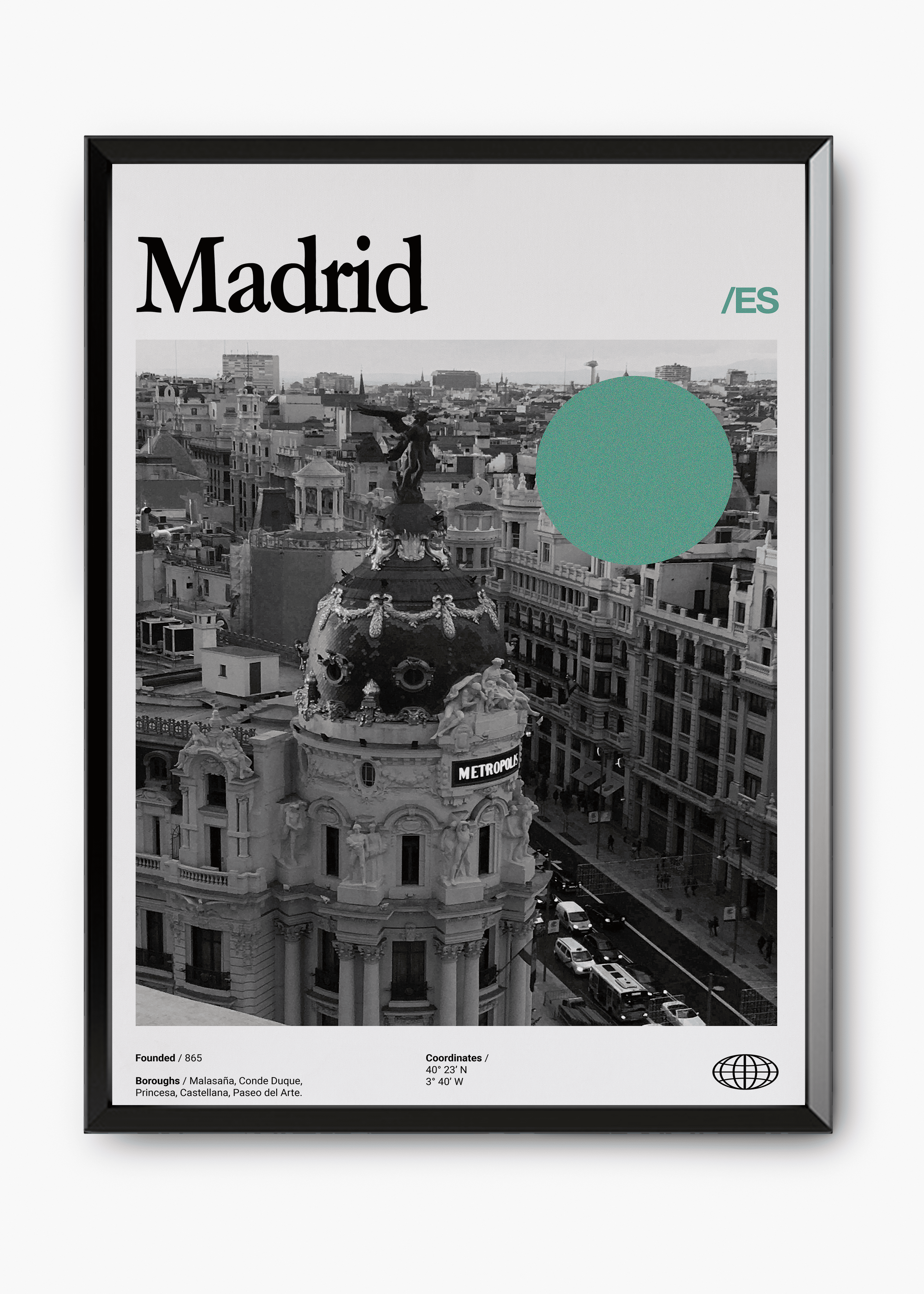 Quadro decorativo Madrid City — arte de cidade para parede | Cübe Quadros
