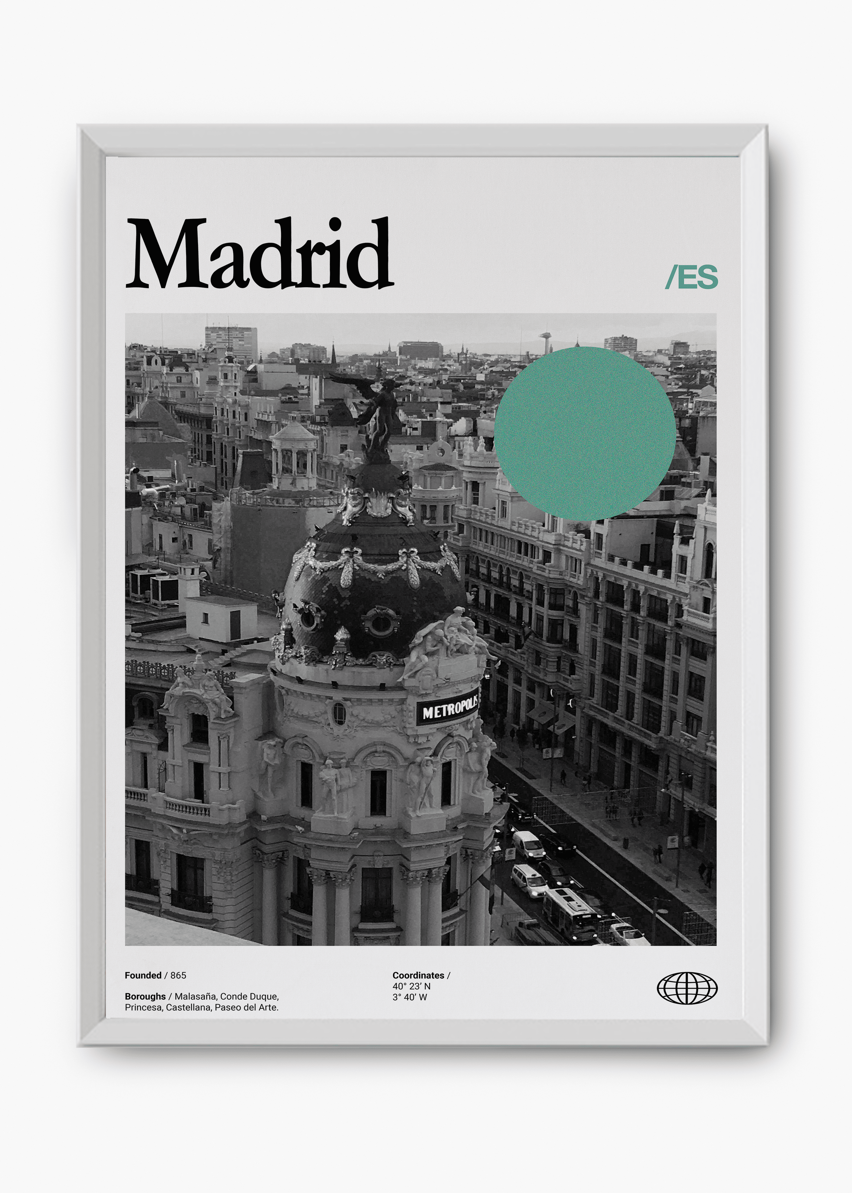 Quadro decorativo Madrid City — arte de cidade para parede | Cübe Quadros