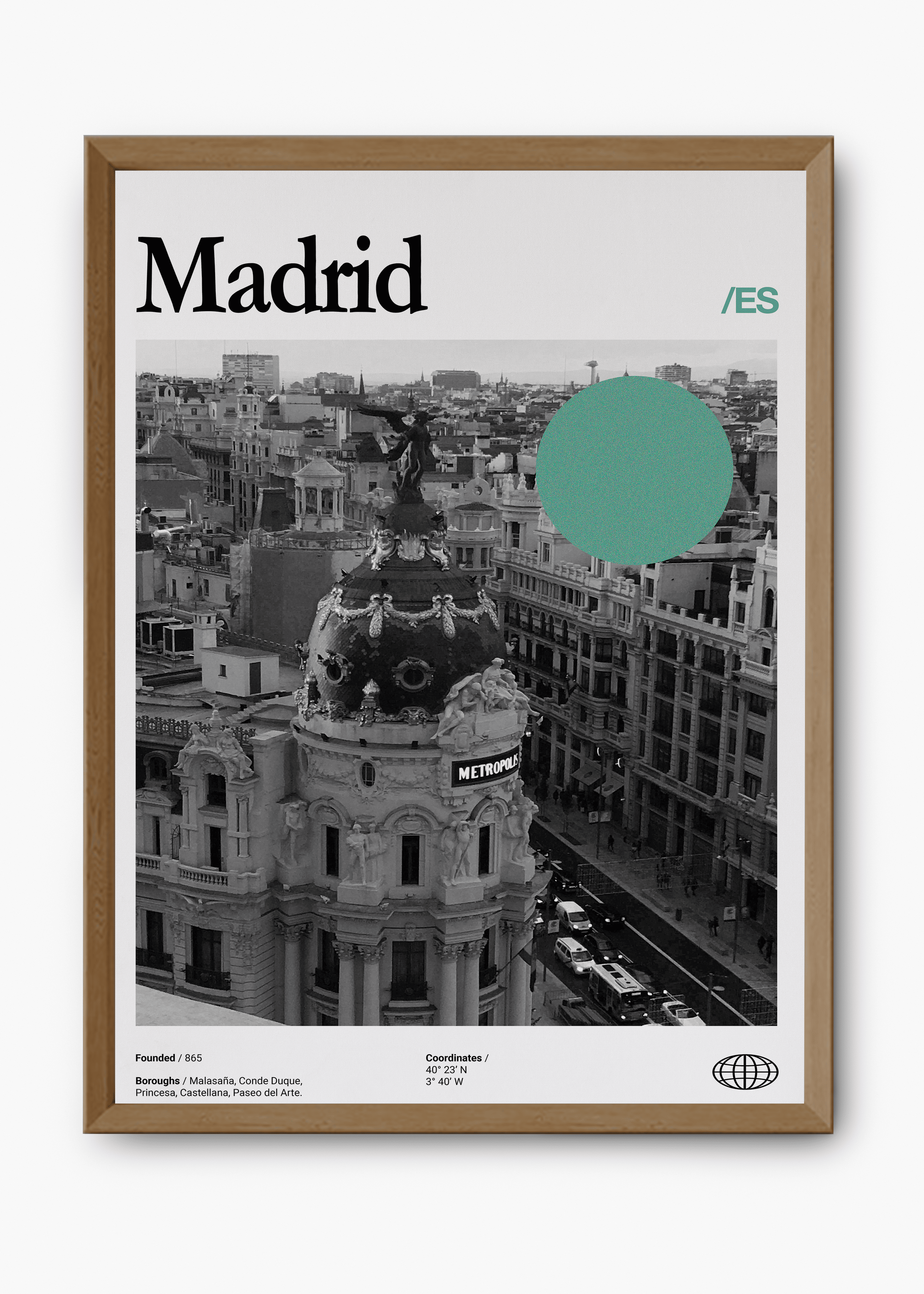 Quadro decorativo Madrid City — arte de cidade para parede | Cübe Quadros