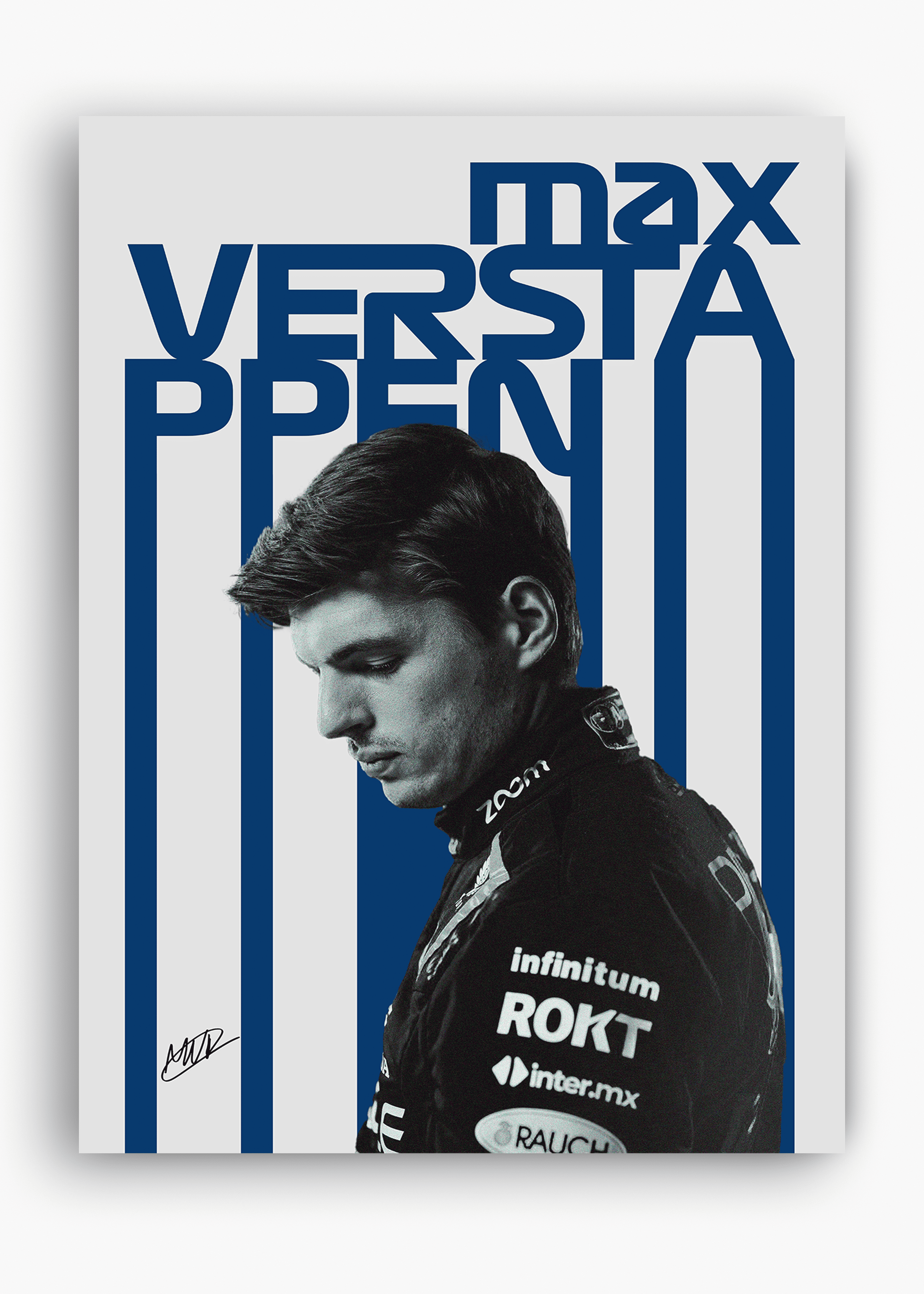 Quadro decorativo Max Verstappen II — arte de automobilismo para parede | Cübe Quadros