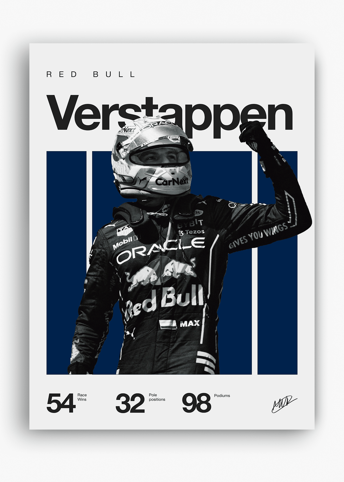 Quadro decorativo Max Verstappen F1 — arte de automobilismo para parede | Cübe Quadros