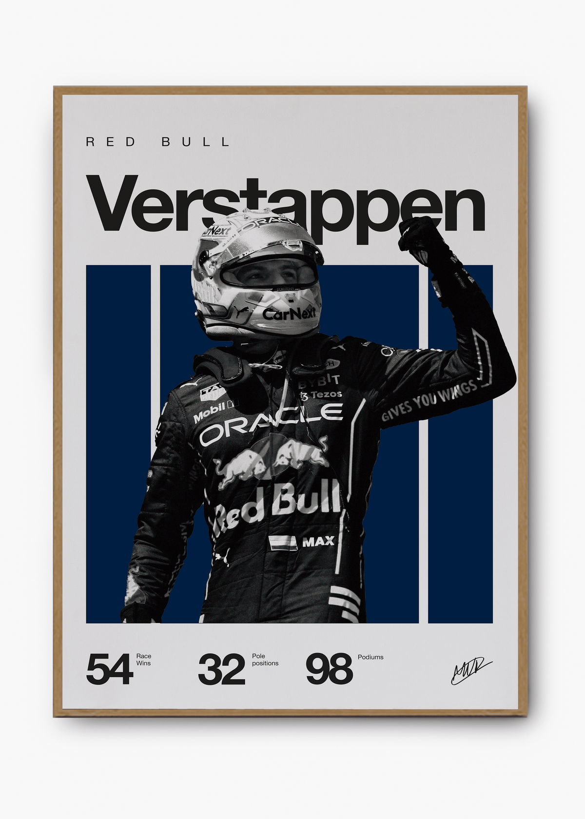 Quadro decorativo Max Verstappen F1 — arte de automobilismo para parede | Cübe Quadros
