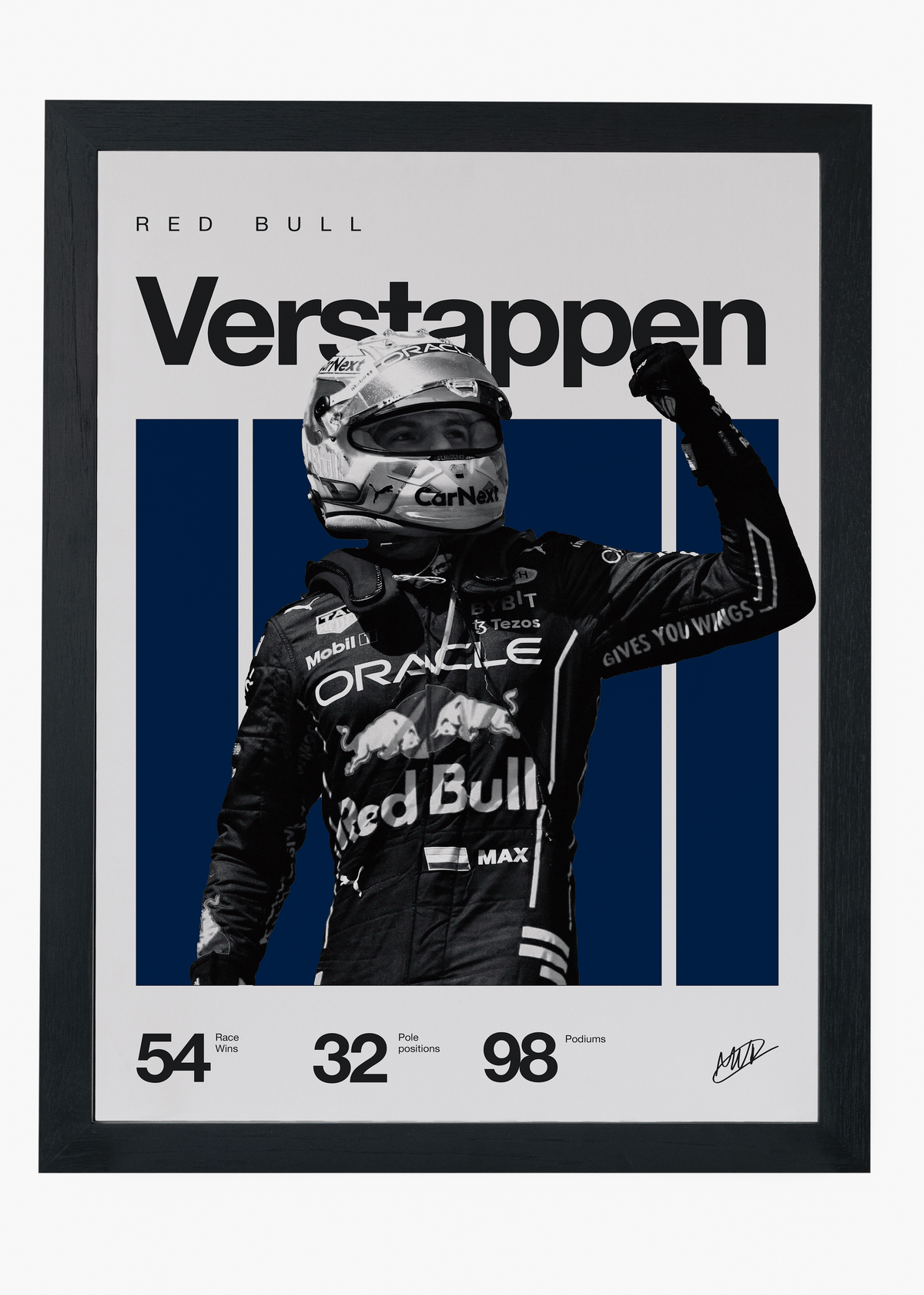 Quadro decorativo Max Verstappen F1 — arte de automobilismo para parede | Cübe Quadros