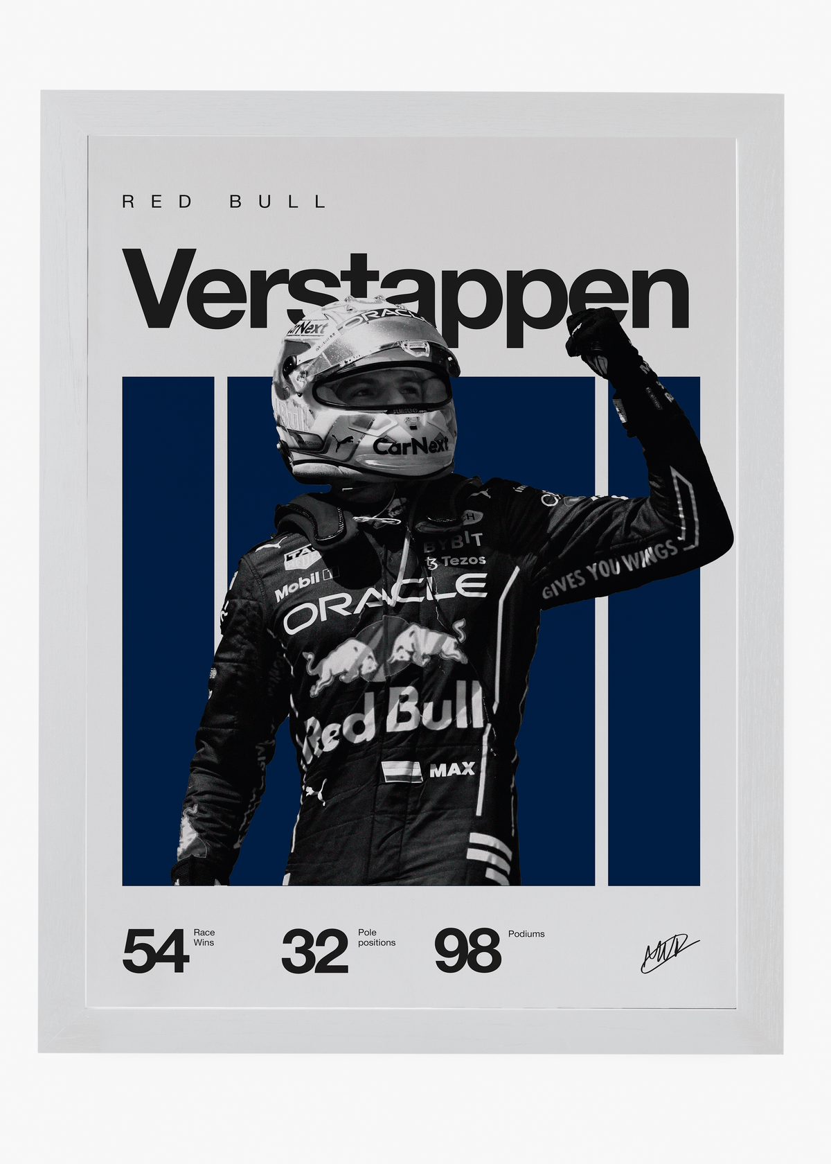 Quadro decorativo Max Verstappen F1 — arte de automobilismo para parede | Cübe Quadros