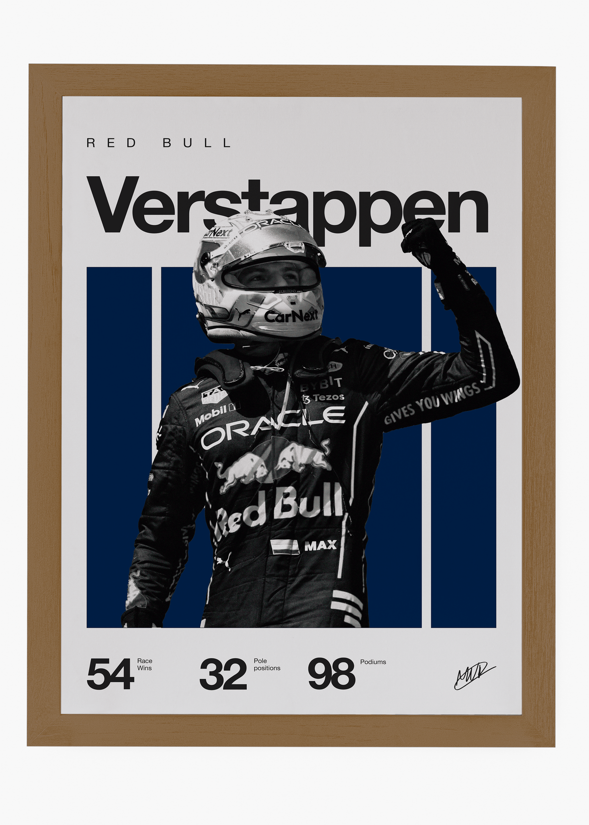 Quadro decorativo Max Verstappen F1 — arte de automobilismo para parede | Cübe Quadros