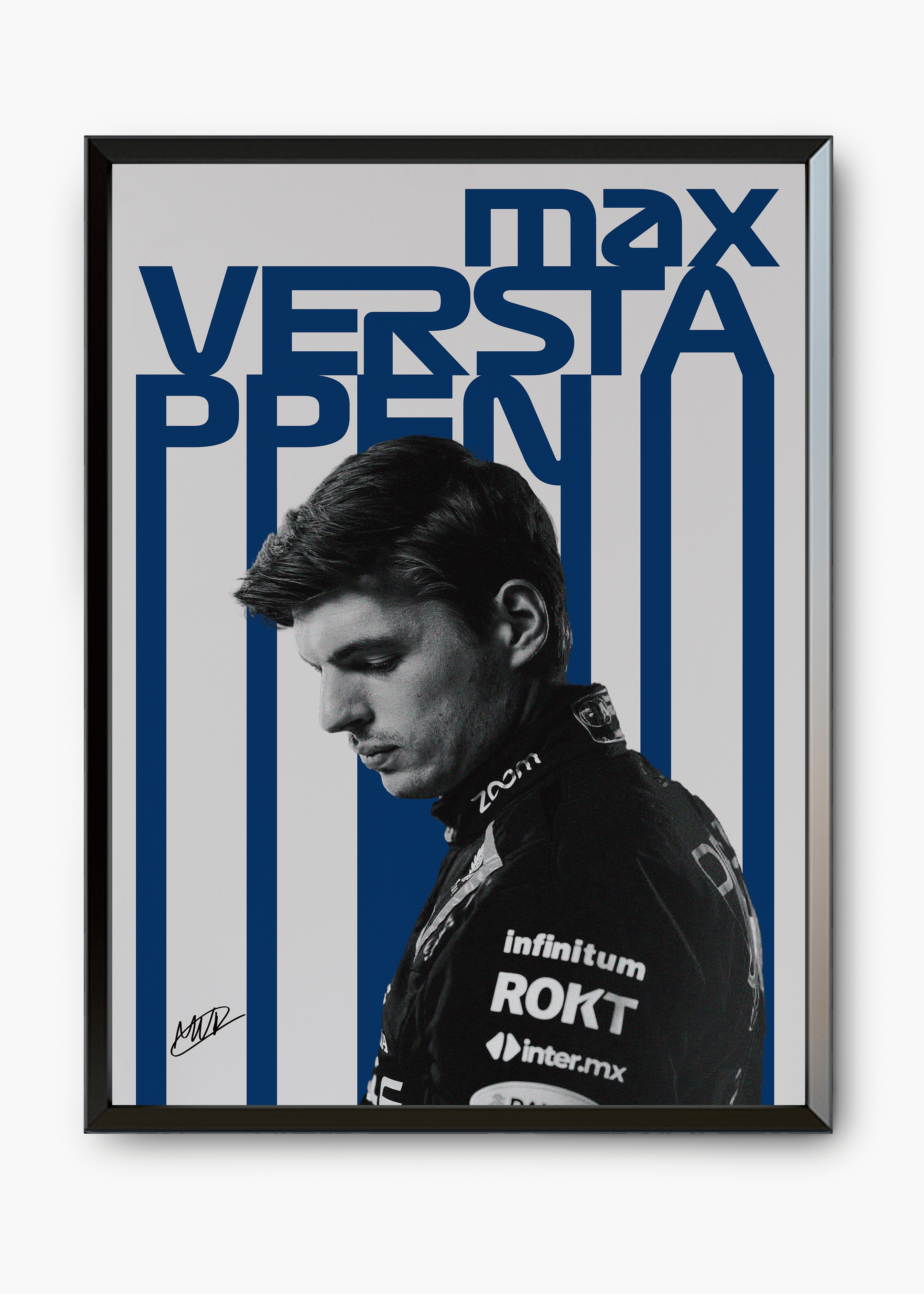Quadro decorativo Max Verstappen II — arte de automobilismo para parede | Cübe Quadros