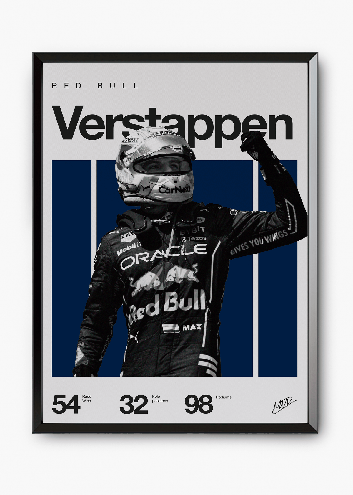 Quadro decorativo Max Verstappen F1 — arte de automobilismo para parede | Cübe Quadros