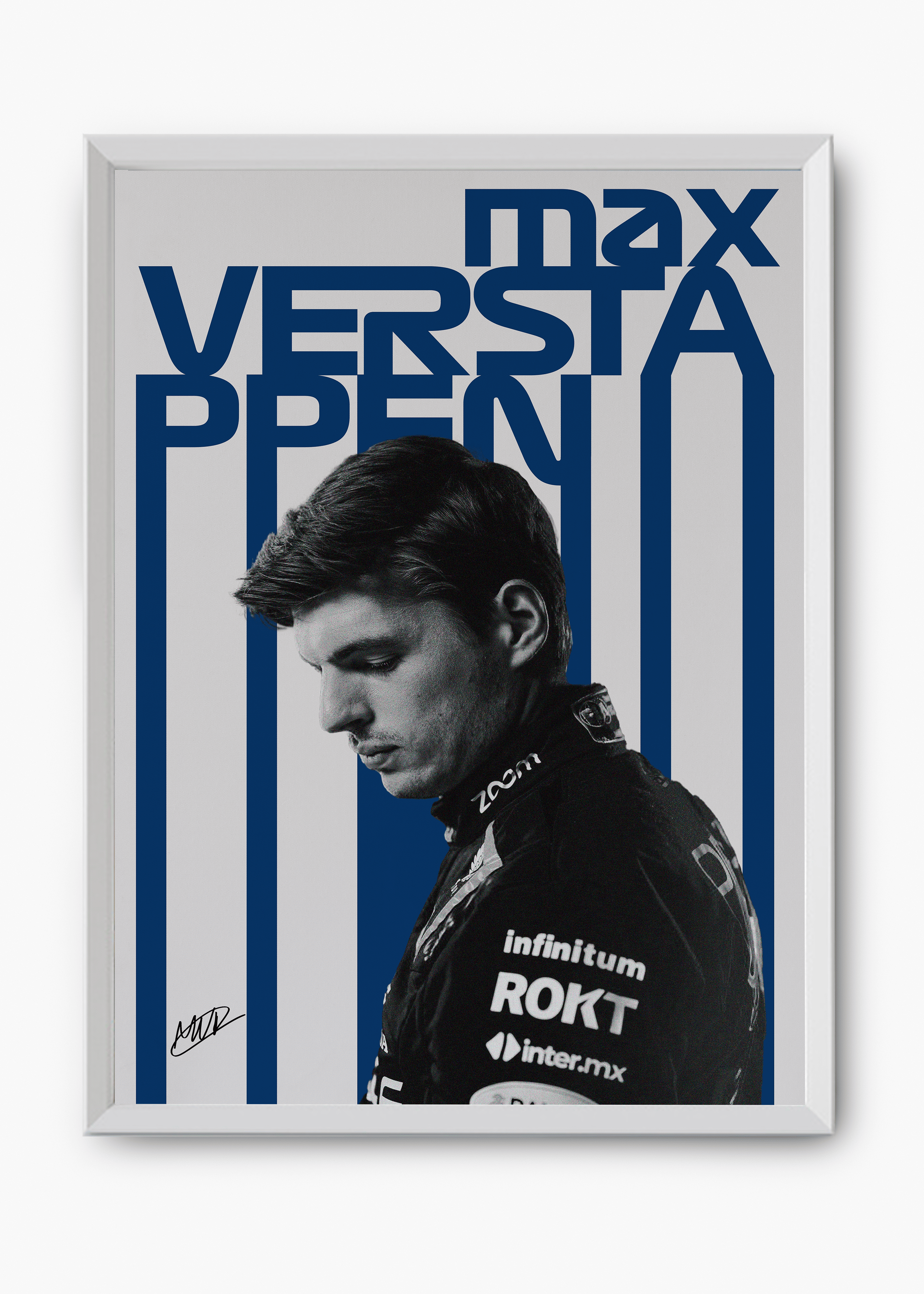 Quadro decorativo Max Verstappen II — arte de automobilismo para parede | Cübe Quadros