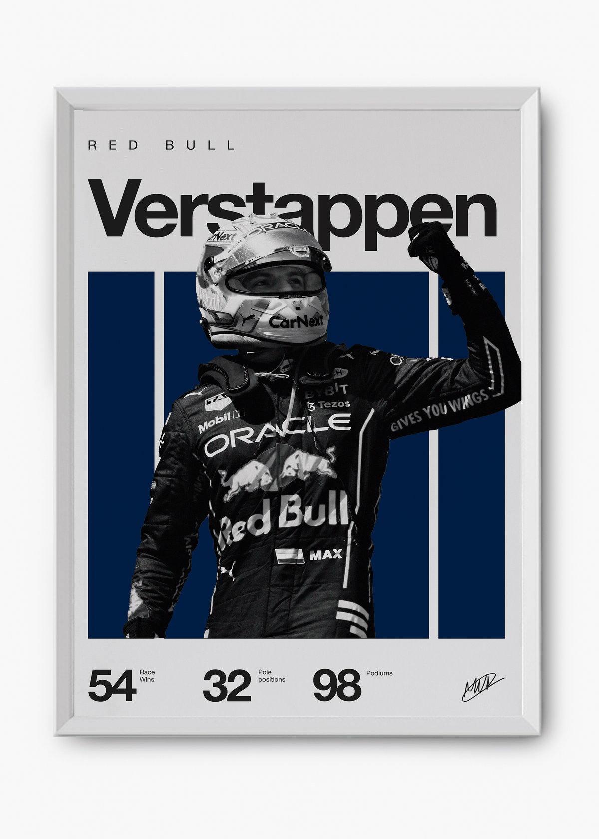 Quadro decorativo Max Verstappen F1 — arte de automobilismo para parede | Cübe Quadros