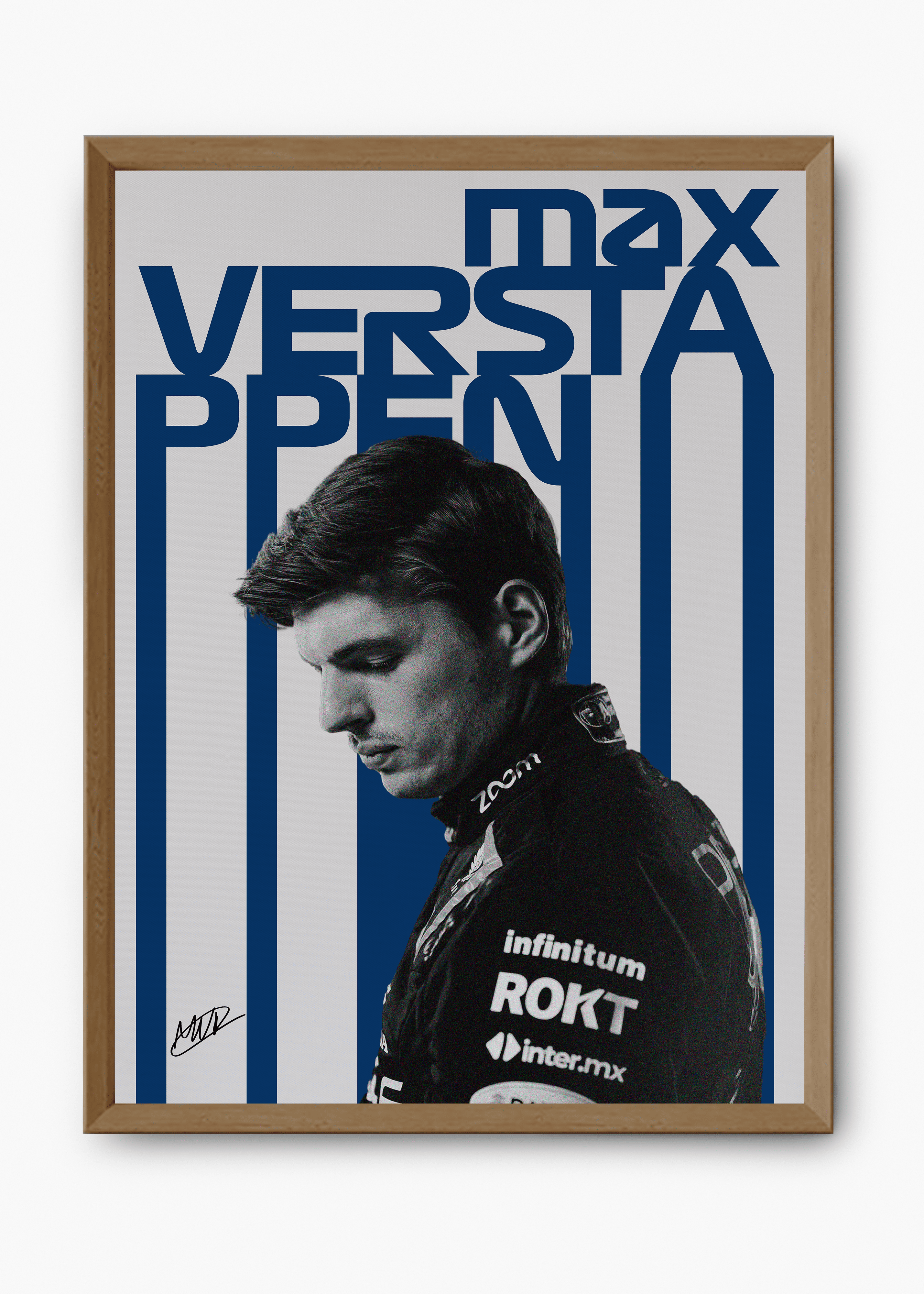 Quadro decorativo Max Verstappen II — arte de automobilismo para parede | Cübe Quadros