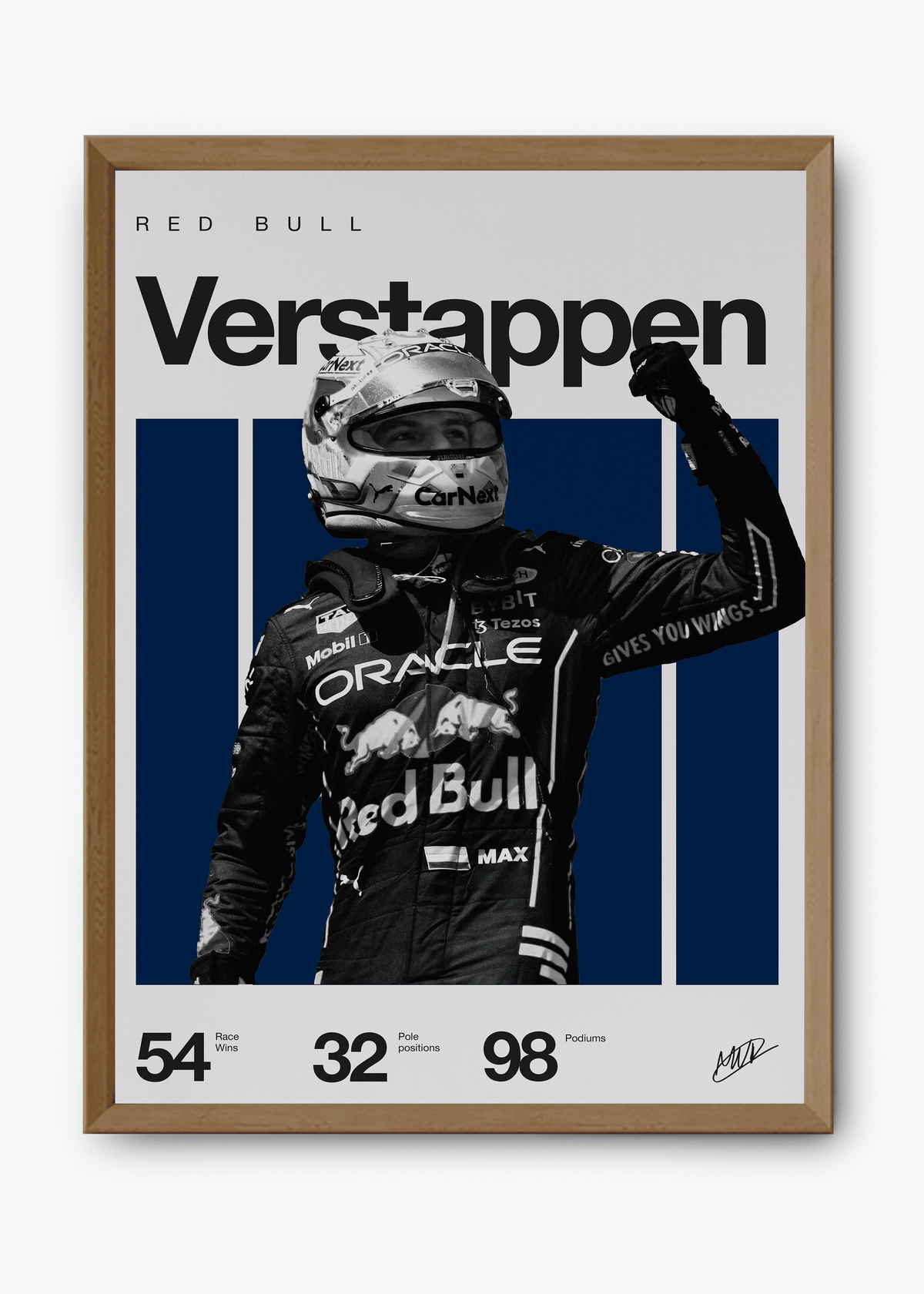 Quadro decorativo Max Verstappen F1 — arte de automobilismo para parede | Cübe Quadros