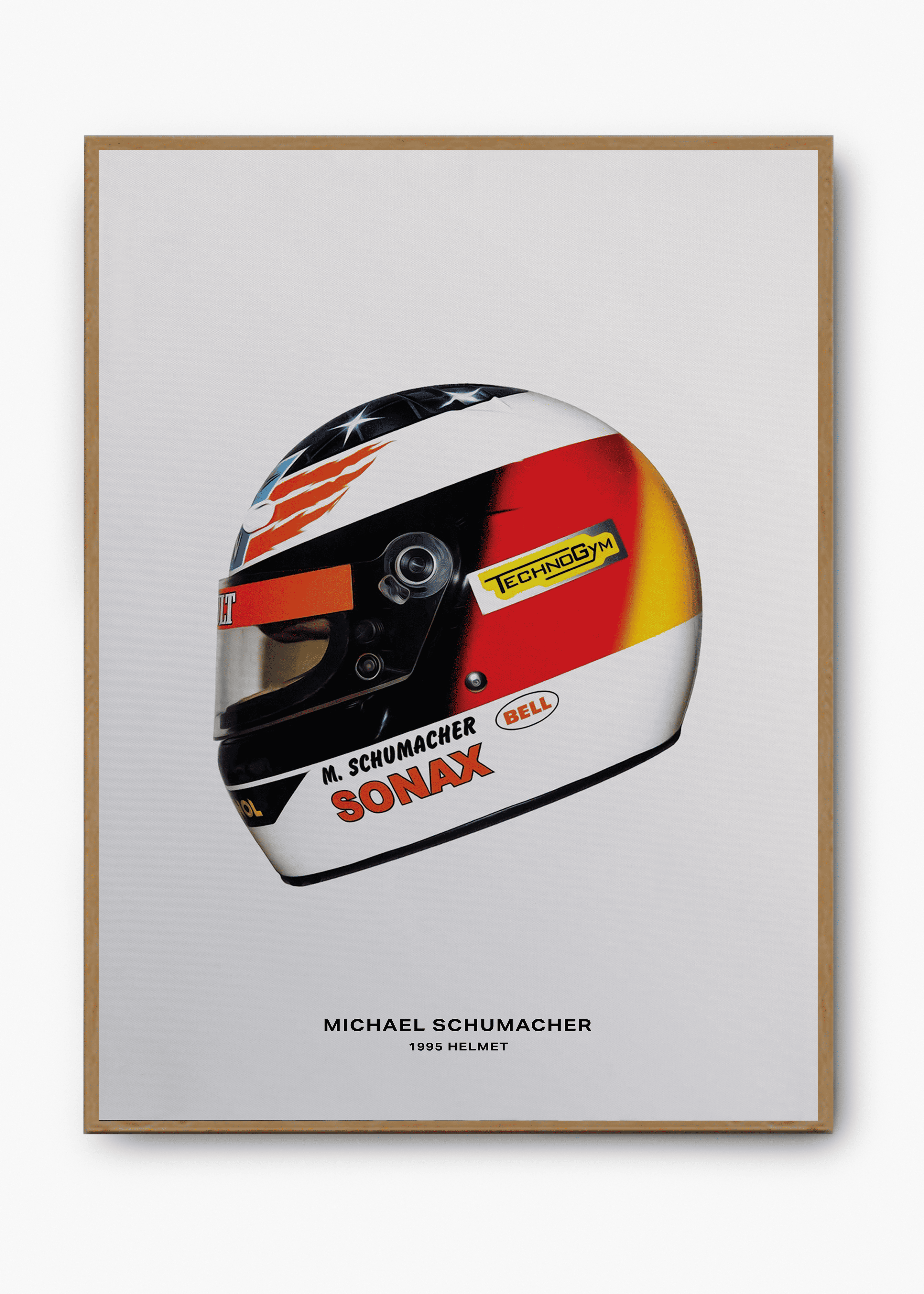 Quadro decorativo Michael Schumacher 1995 — arte de automobilismo para parede | Cübe Quadros
