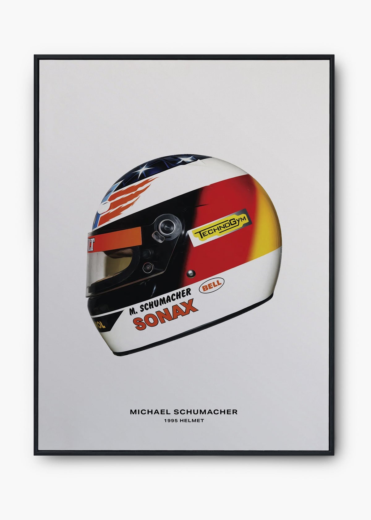 Quadro Capacete Michael Schumacher 1995 Fórmula 1