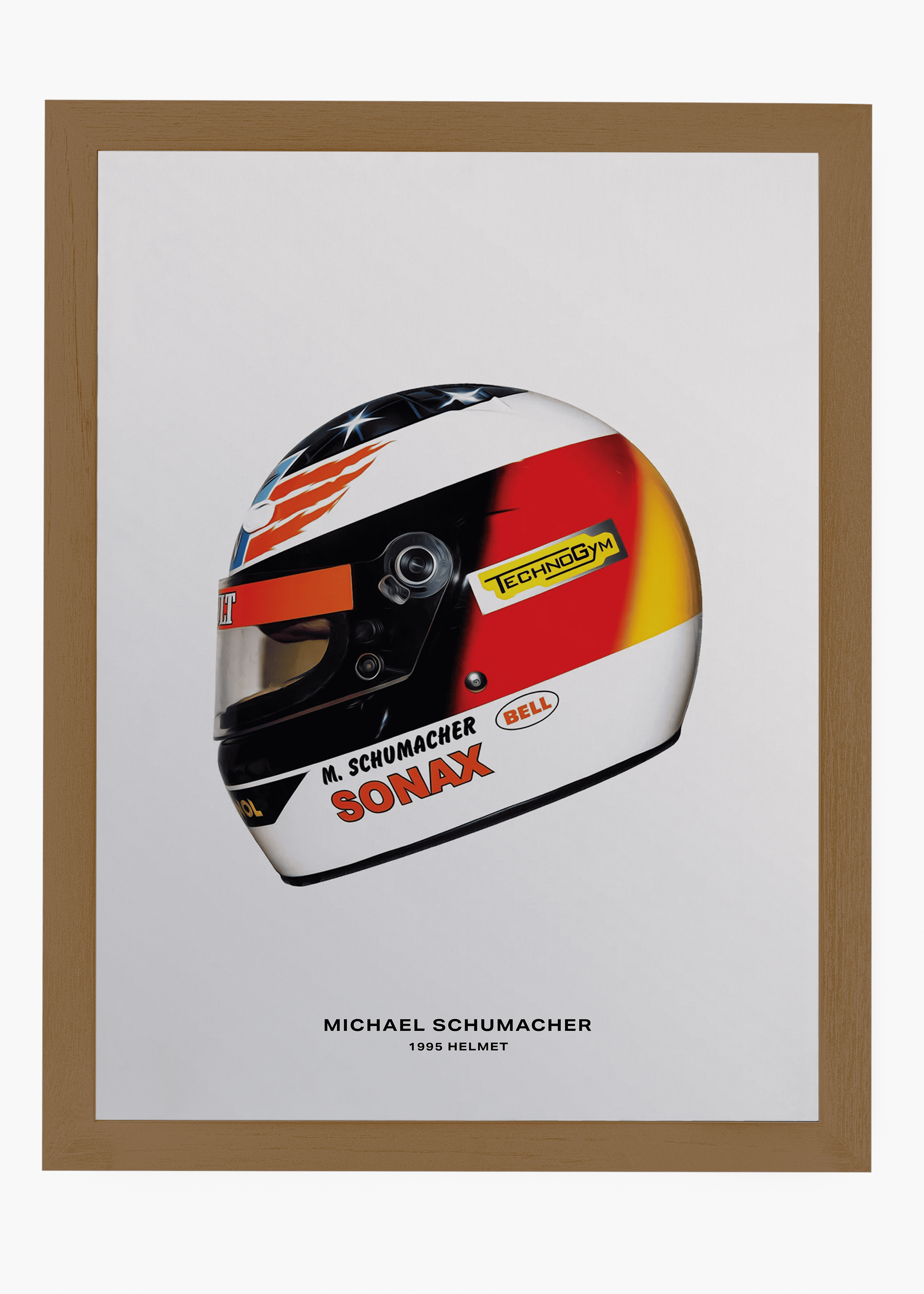 Quadro decorativo Michael Schumacher 1995 — arte de automobilismo para parede | Cübe Quadros