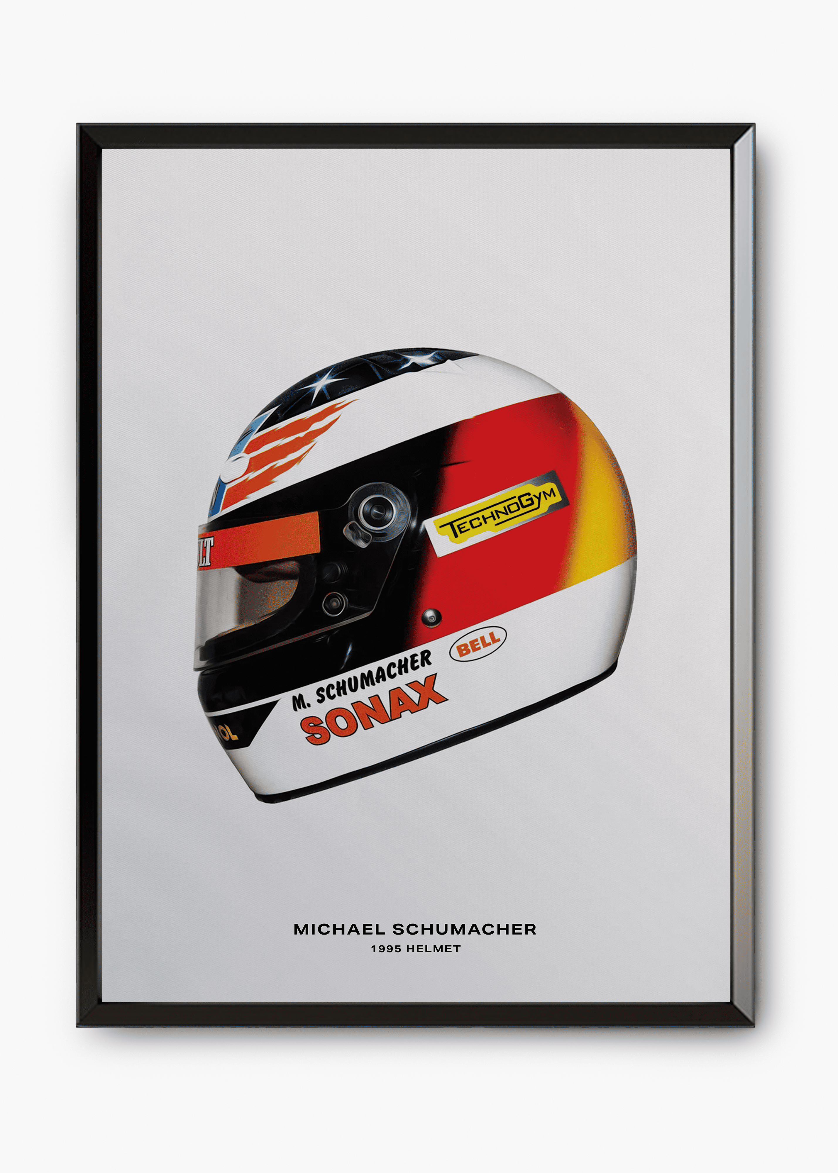 Quadro decorativo Michael Schumacher 1995 — arte de automobilismo para parede | Cübe Quadros