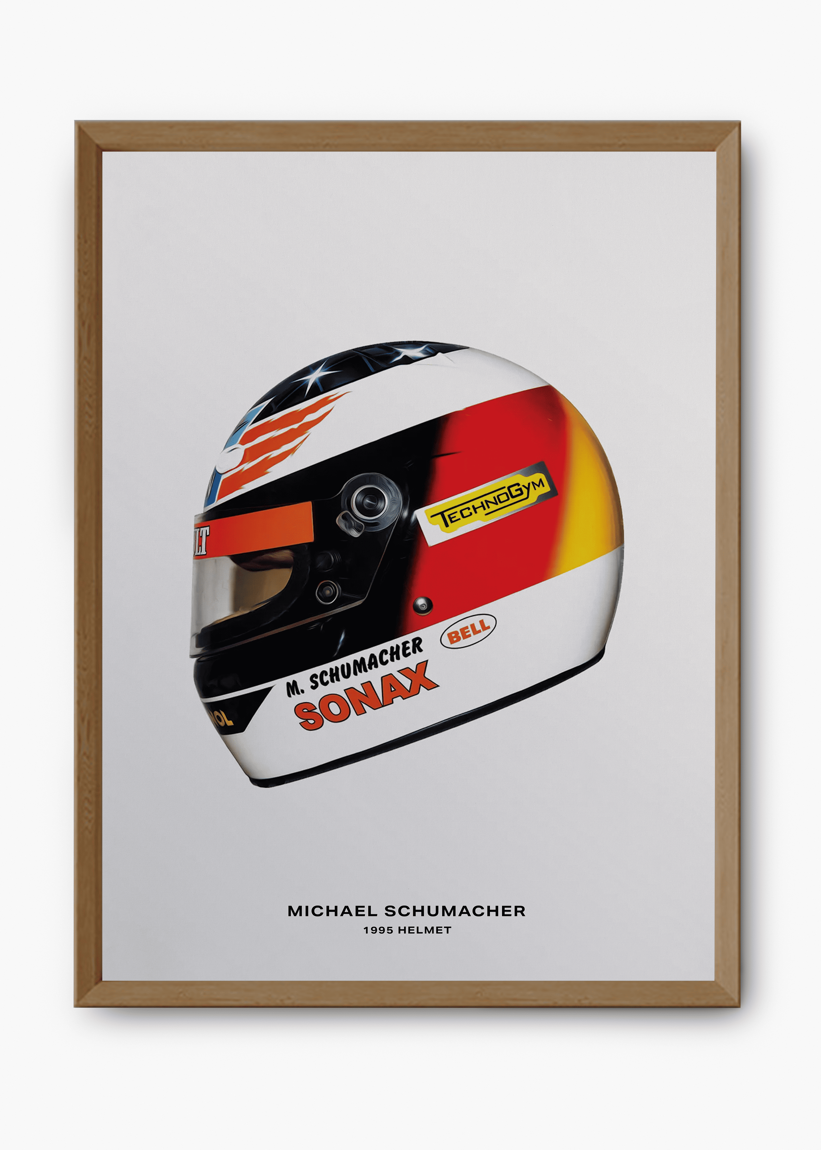 Quadro decorativo Michael Schumacher 1995 — arte de automobilismo para parede | Cübe Quadros