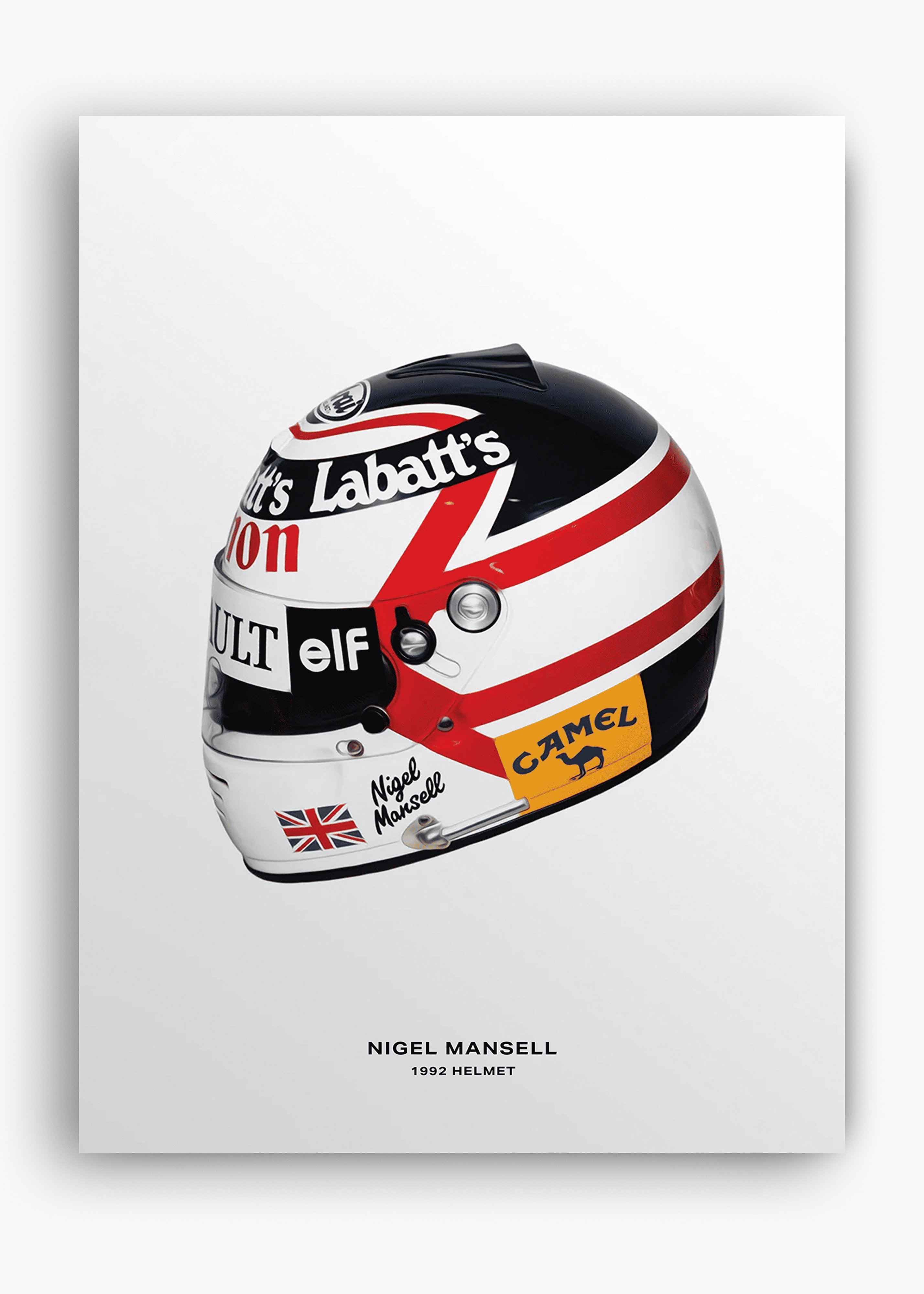 Quadro decorativo Nigel Mansell 1992 — arte de automobilismo para parede | Cübe Quadros