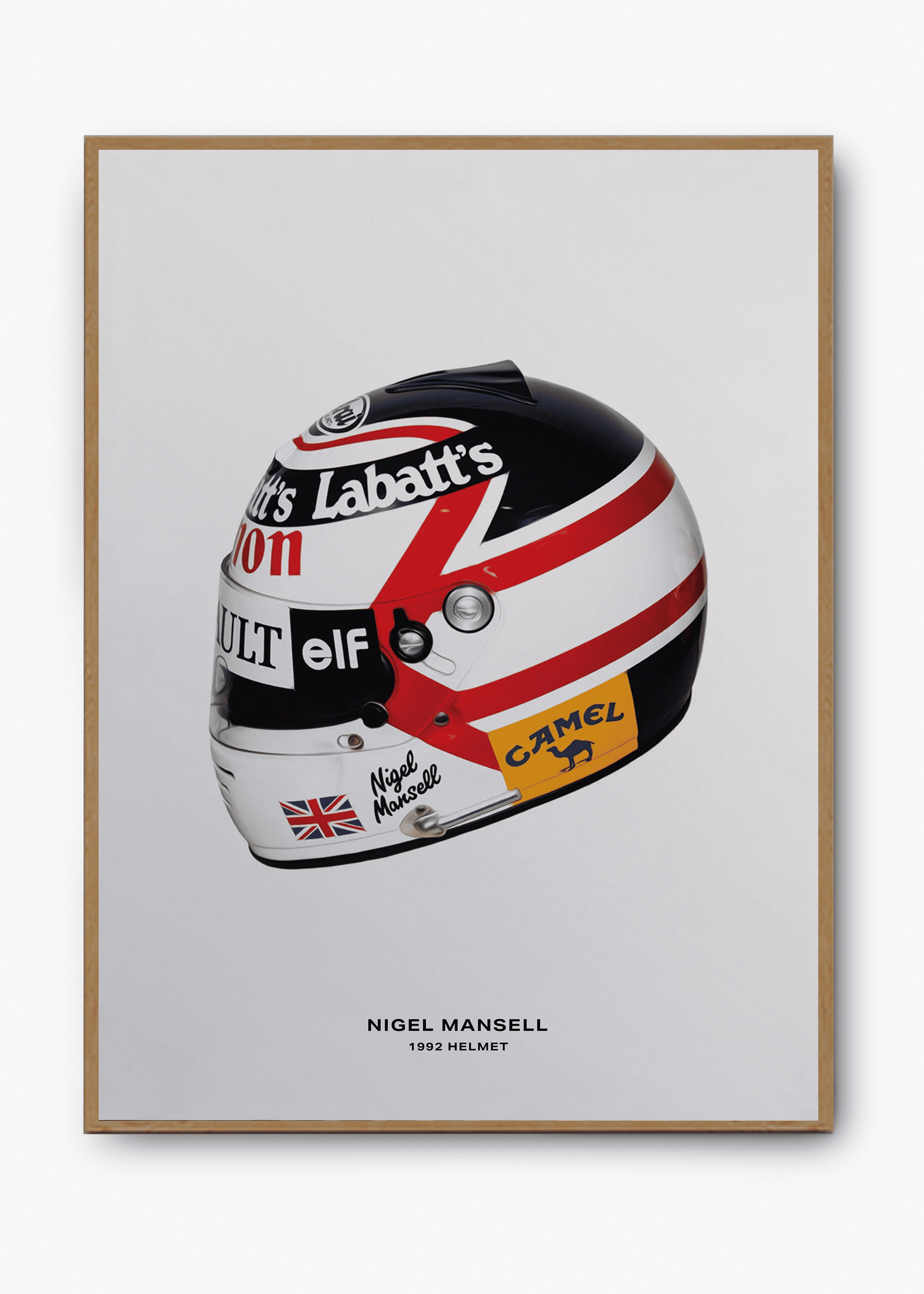 Quadro decorativo Nigel Mansell 1992 — arte de automobilismo para parede | Cübe Quadros