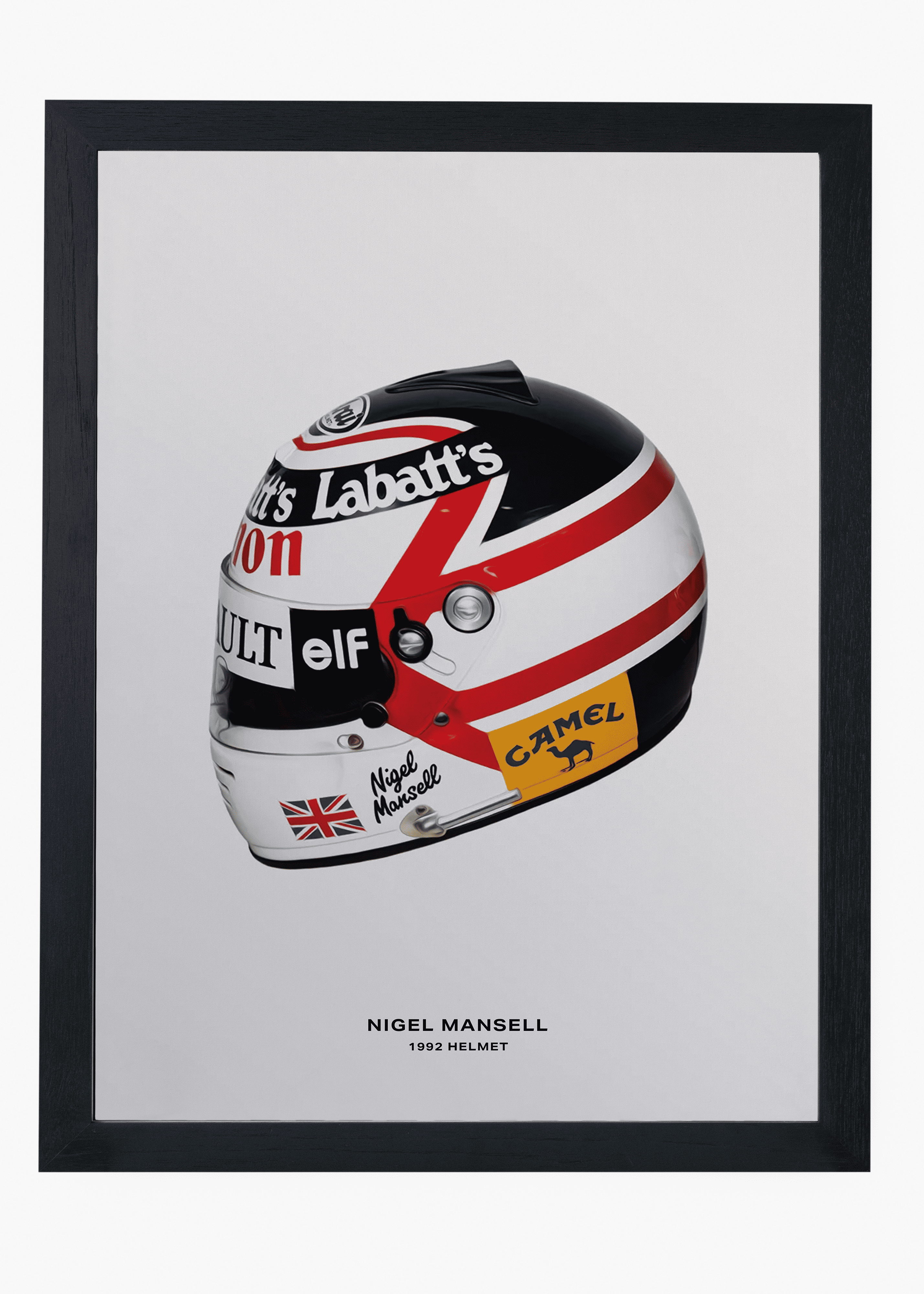 Quadro decorativo Nigel Mansell 1992 — arte de automobilismo para parede | Cübe Quadros