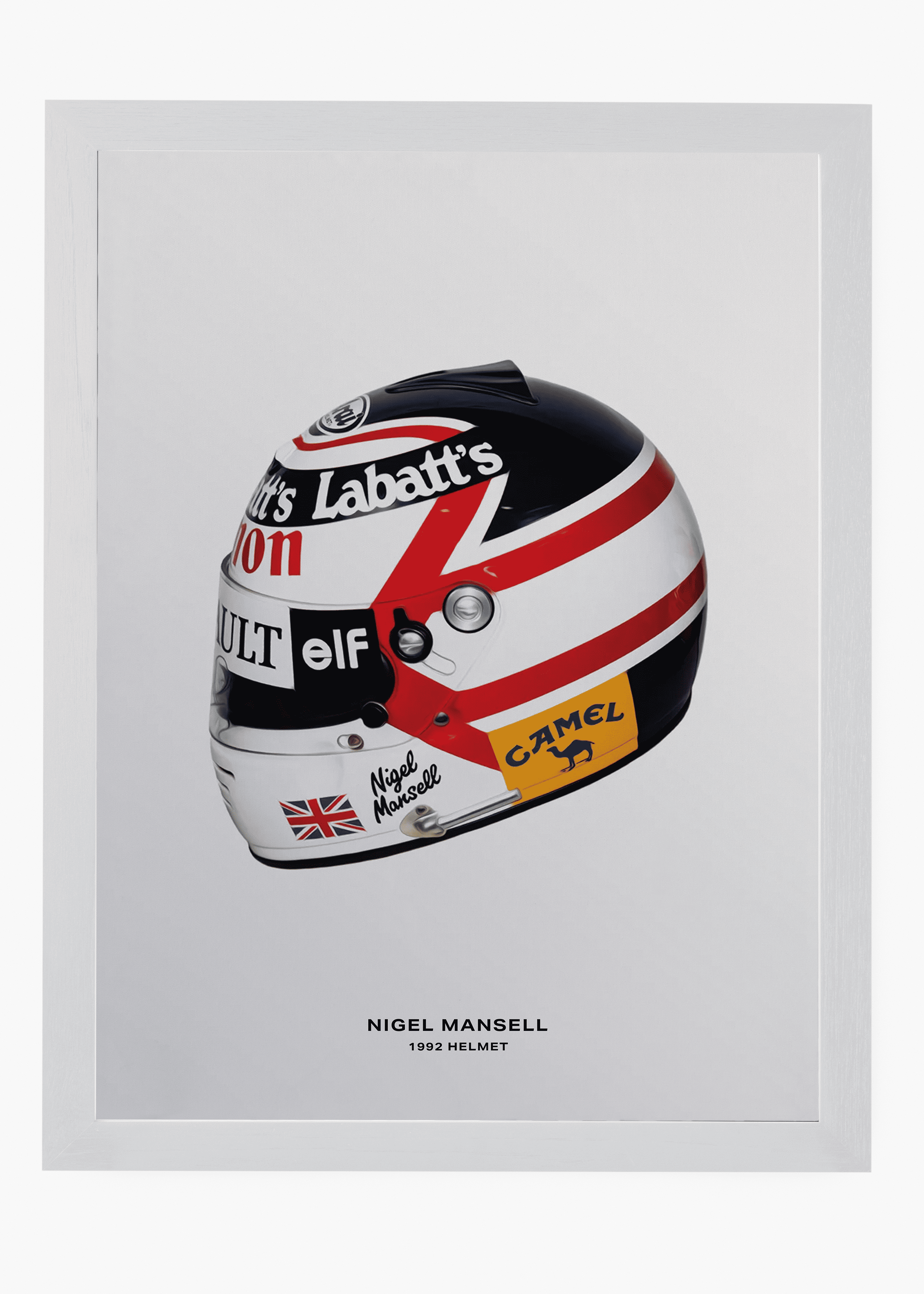 Quadro decorativo Nigel Mansell 1992 — arte de automobilismo para parede | Cübe Quadros