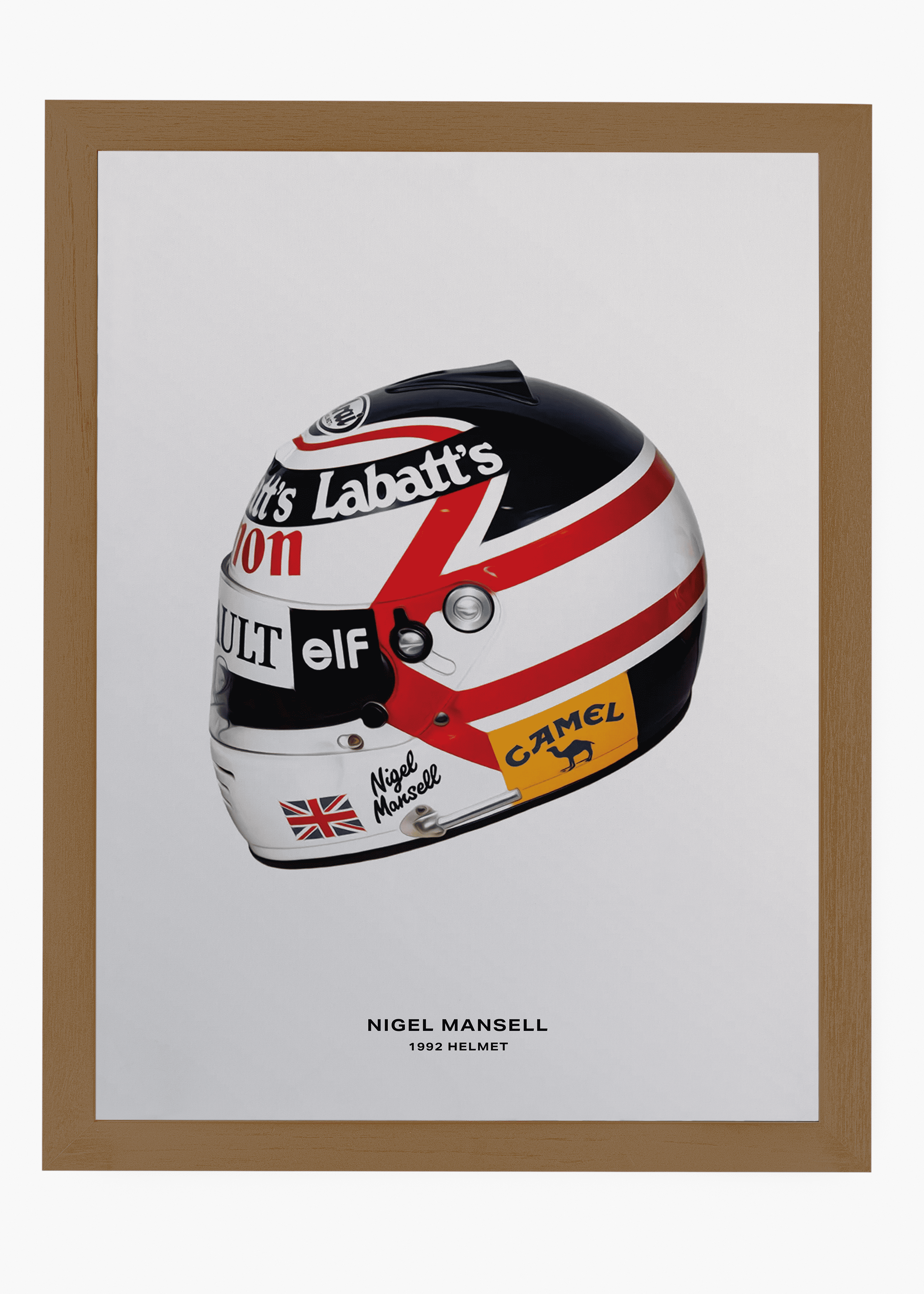 Quadro decorativo Nigel Mansell 1992 — arte de automobilismo para parede | Cübe Quadros