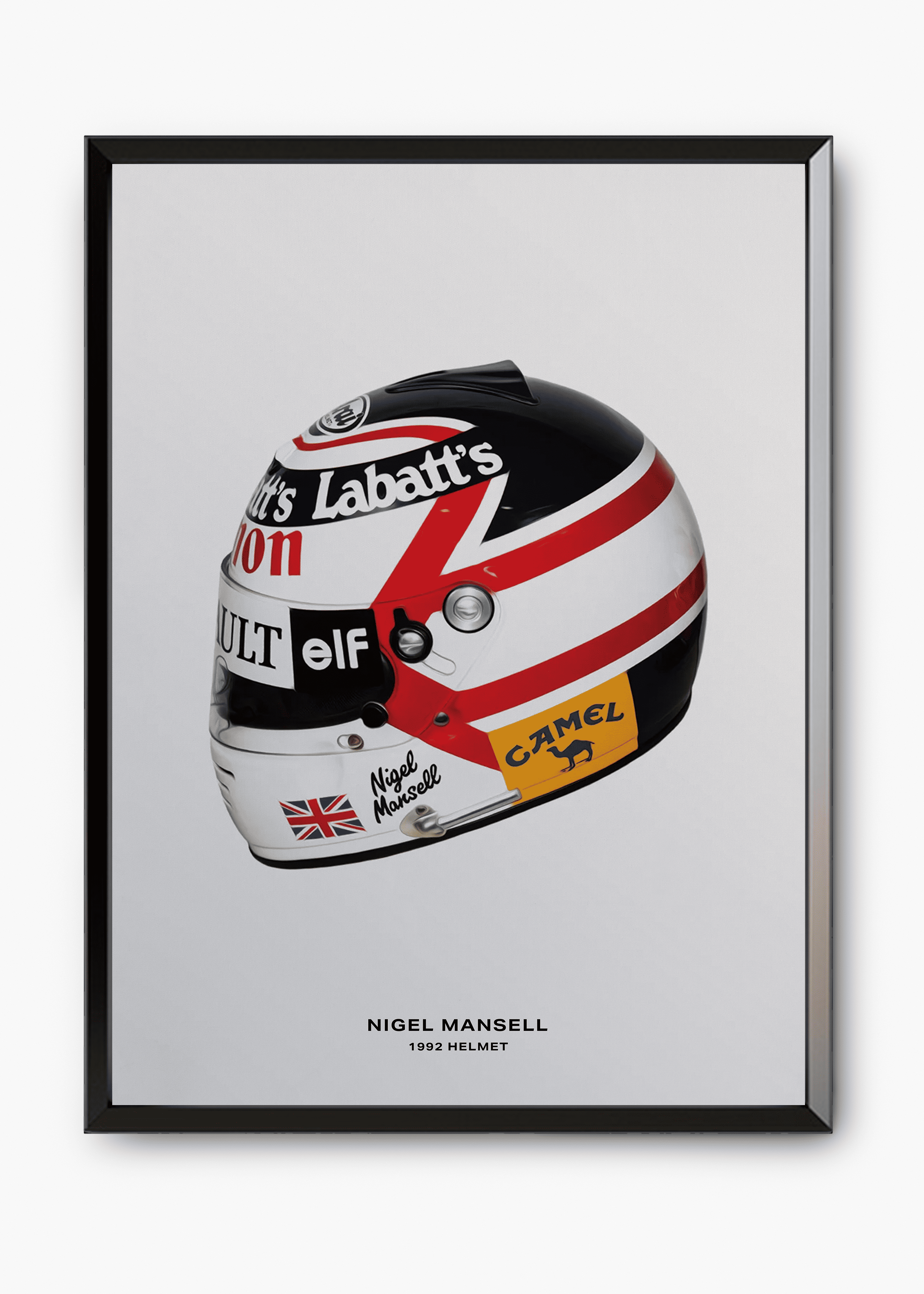 Quadro decorativo Nigel Mansell 1992 — arte de automobilismo para parede | Cübe Quadros